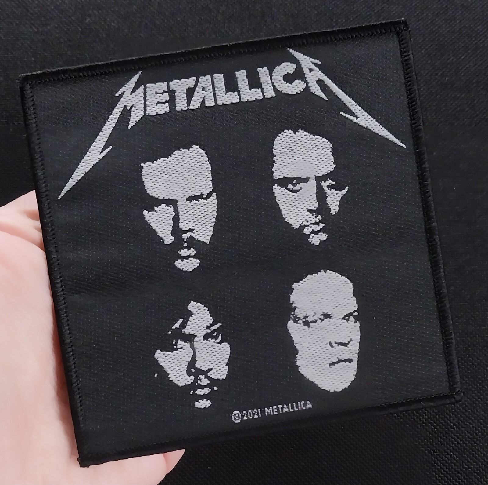 METALLICA ~ FACES BLACK ALBUM ~ LICENSED Sew On Band Woven Battle Jacket PATCH