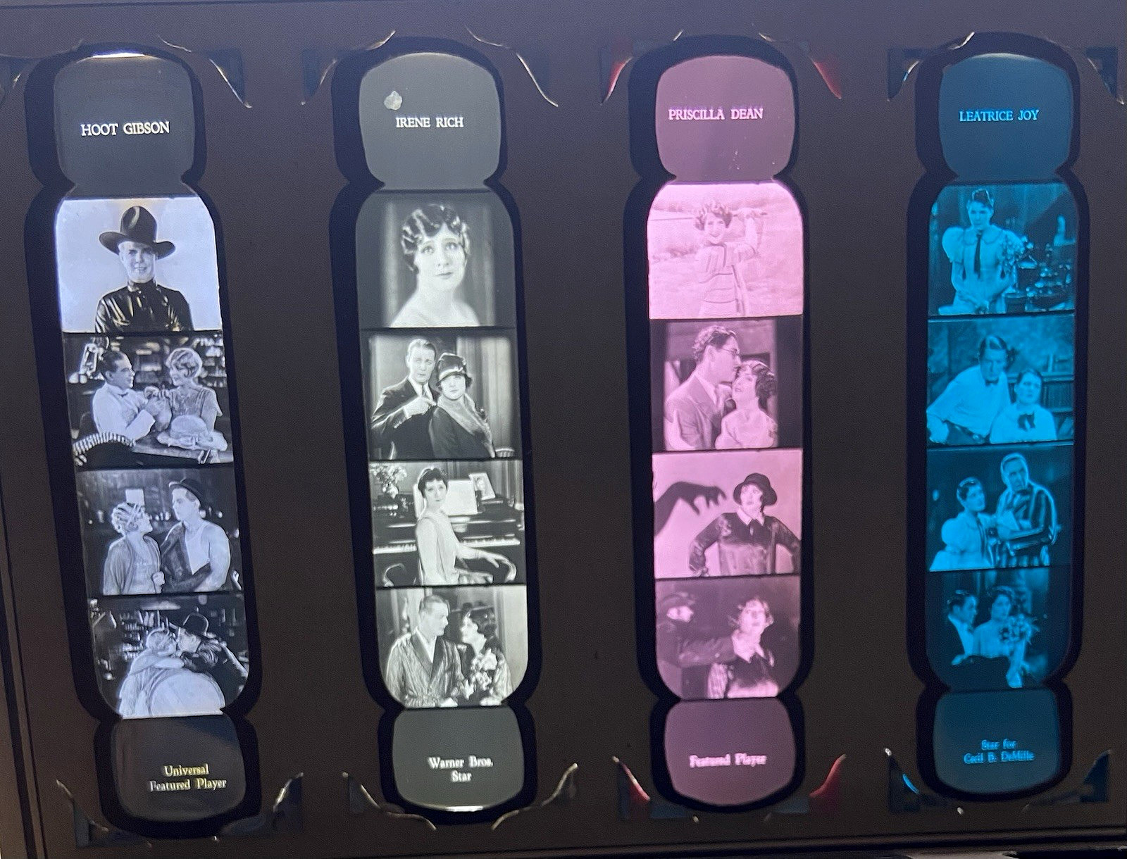 MOVIE PLAYERS ALBUM – Vintage c1927 Silent Film Star TINTED 35mm MOVIE STRIPS