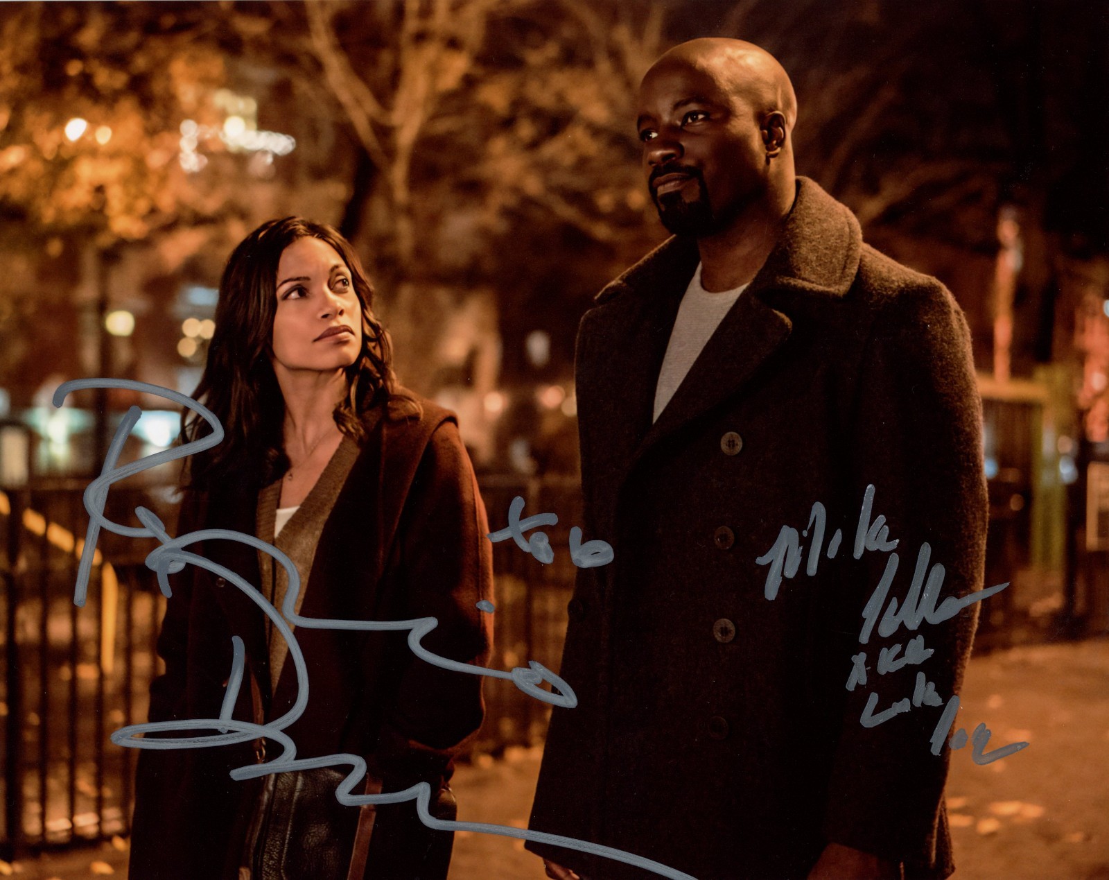 Marvel’s Daredevil 8×10 Photo Signed Rosario Dawson, Mike Colter JSA Autograph