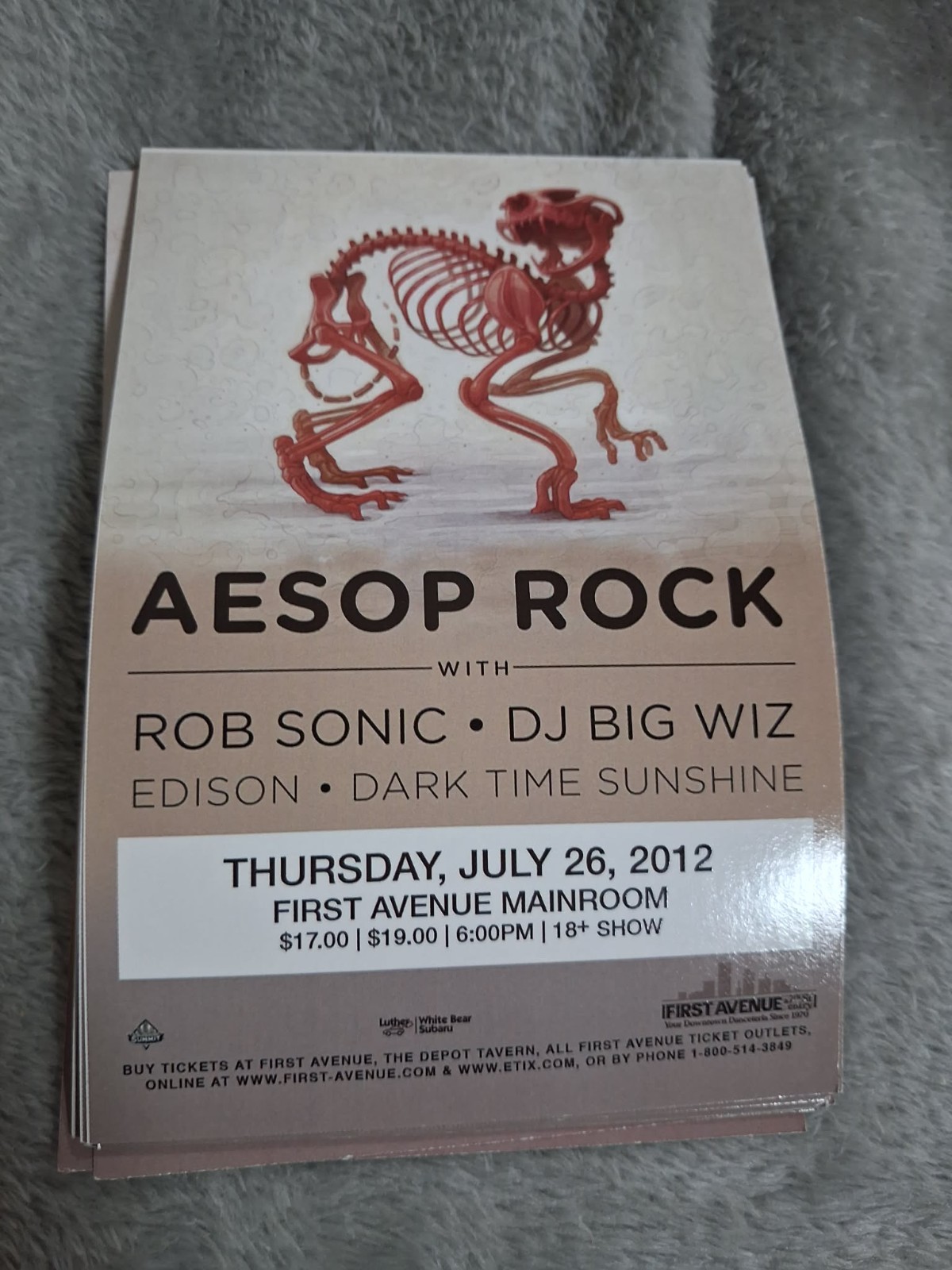 RARE Aesop Rock Flyers / FIRST AVENUE / Minneapolis
