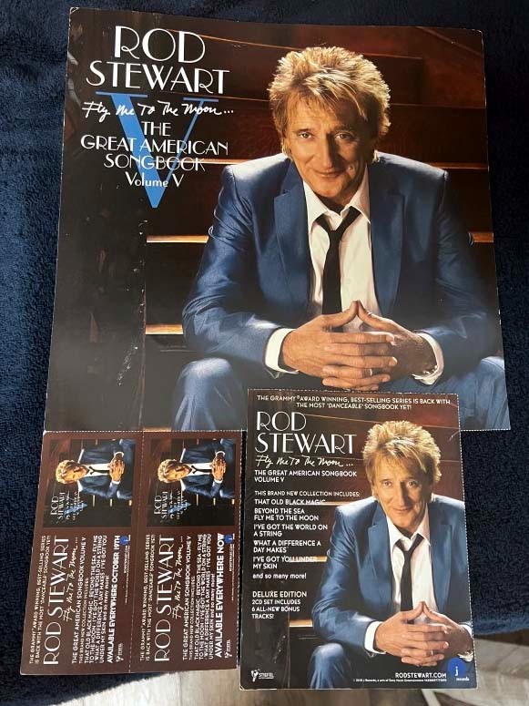 Rod Stewart 2 Sided Photo Poster Flat Promo for 2010 Fly Me To The Moon The Mod