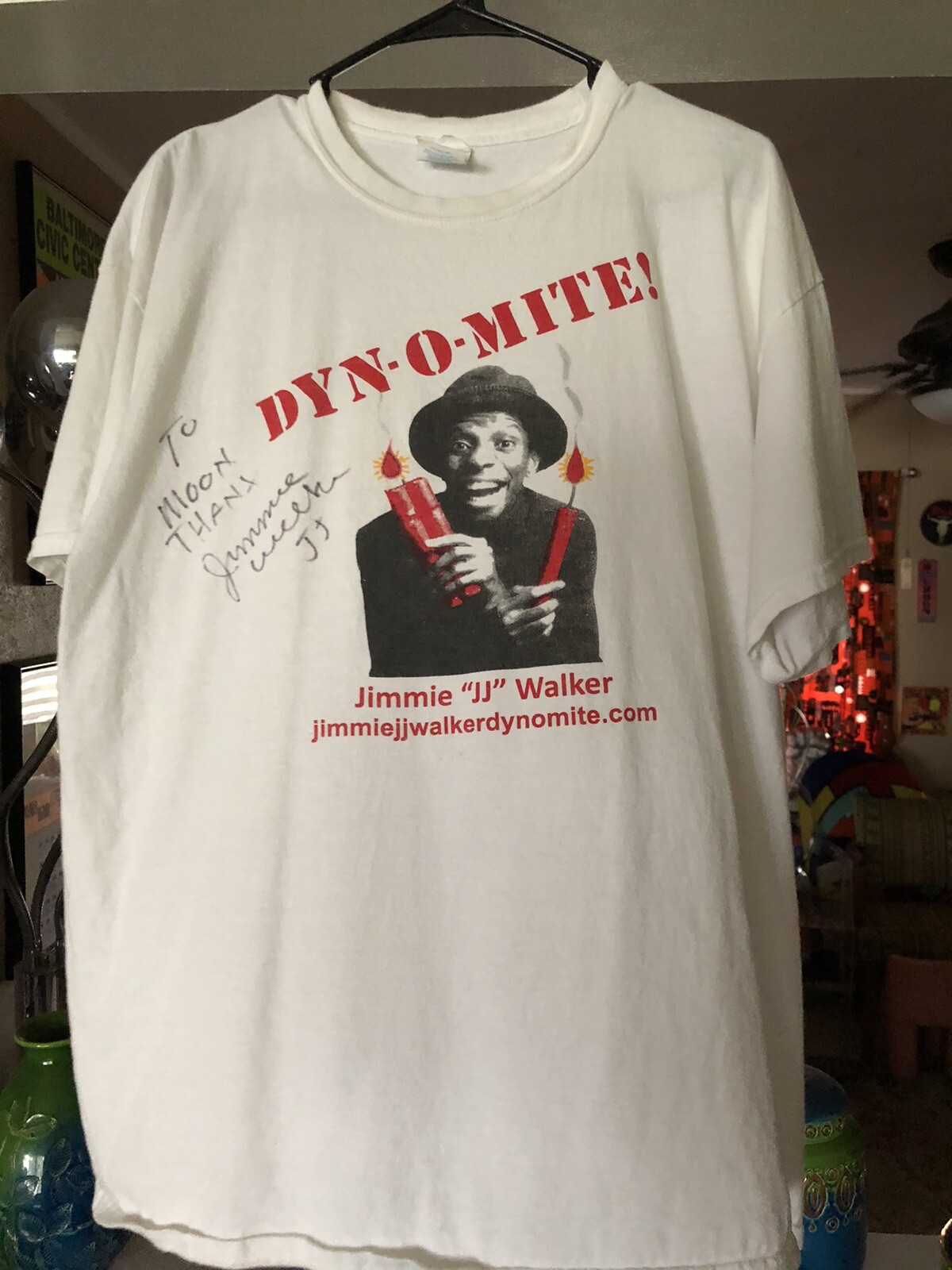 Vintage Jimmie Walker Signed Dyn-O-Mite Autographed J.J. Good Times T-Shirt XL