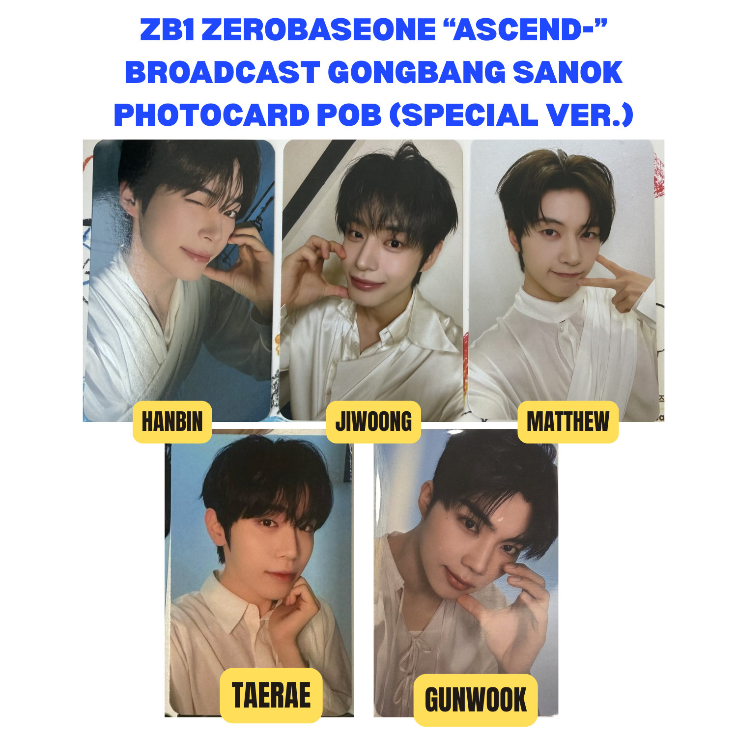 ZB1 ZEROBASEONE “ASCEND-” BROADCAST GONGBANG SANOK PHOTOCARD POB (SPECIAL VER)