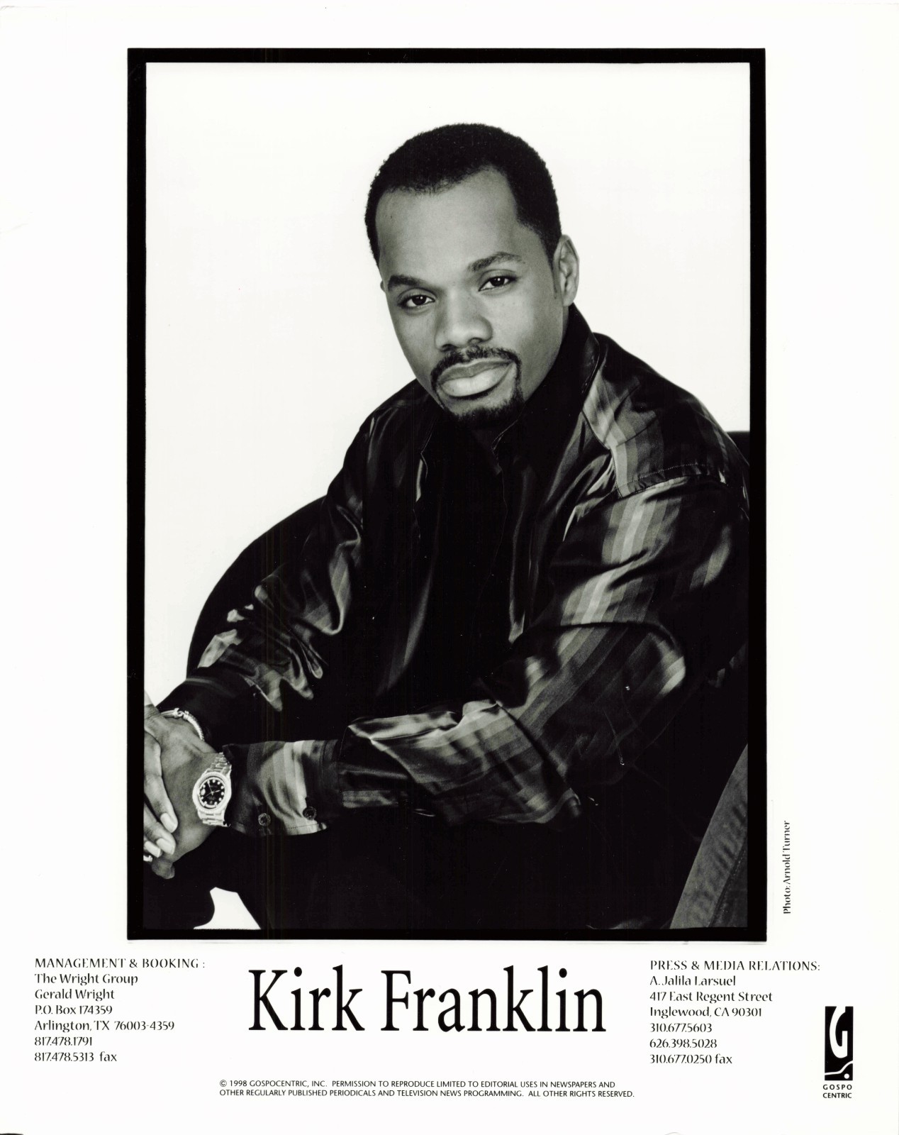 Kirk Franklin VINTAGE Original 8×10 Press Photo
