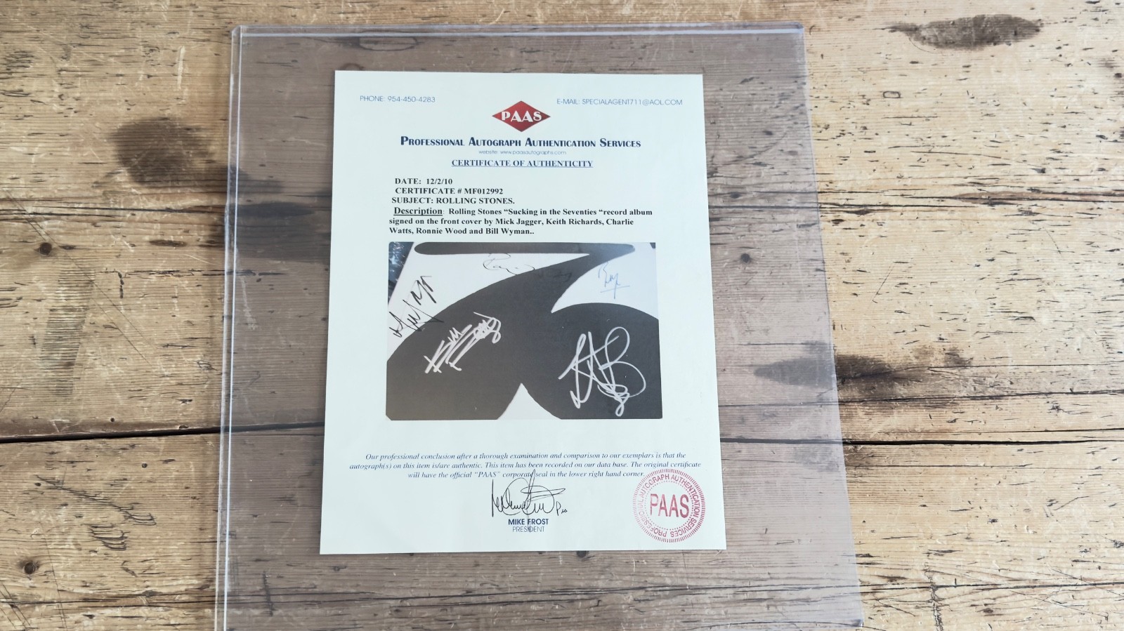 Rolling Stones Framed & Signed Album “Sucking In The Seventies” By 5 Members COA