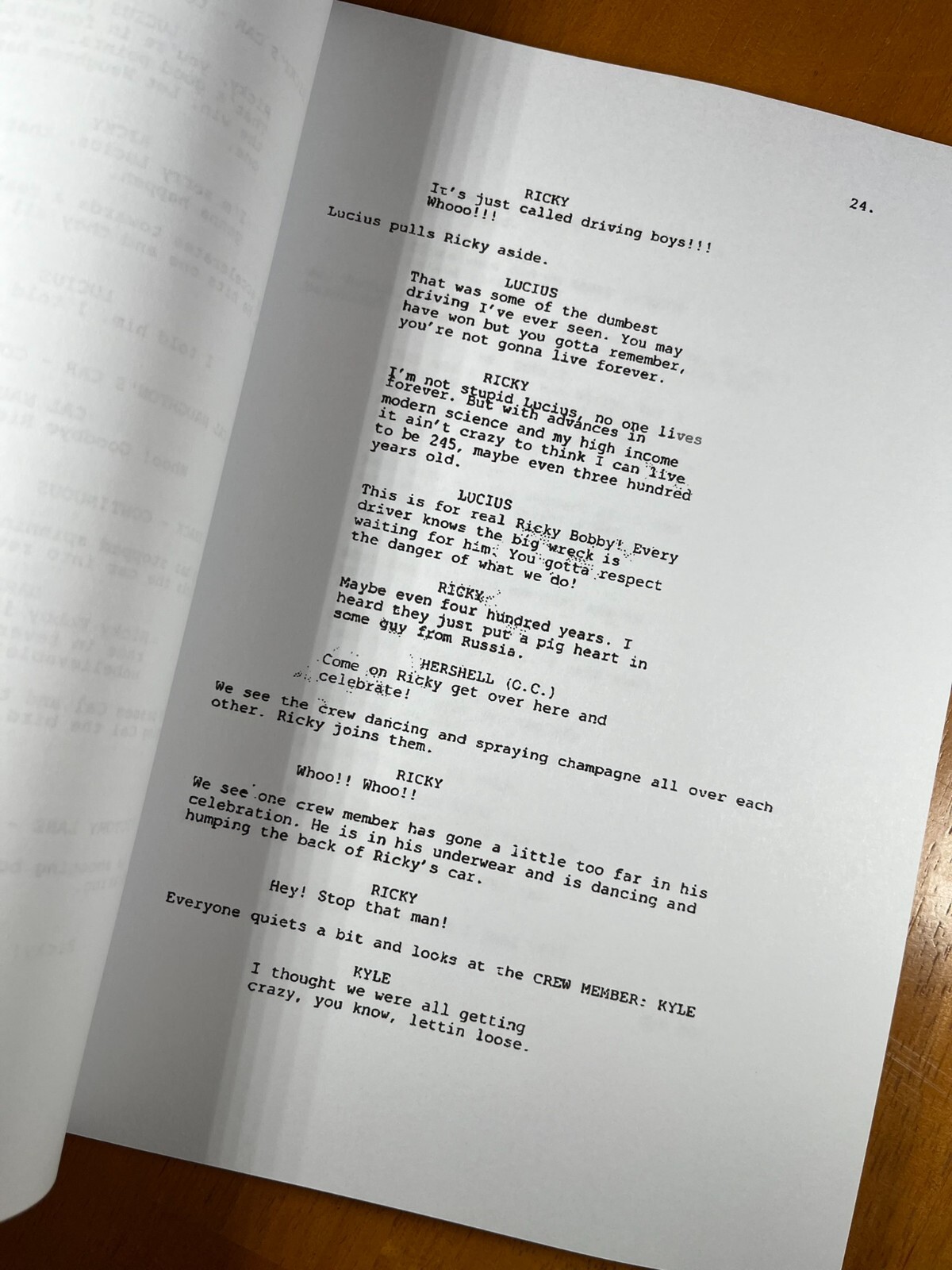 Talladega Nights Script Signed- Autograph Reprints- 113 Pgs- Ricky Bobby