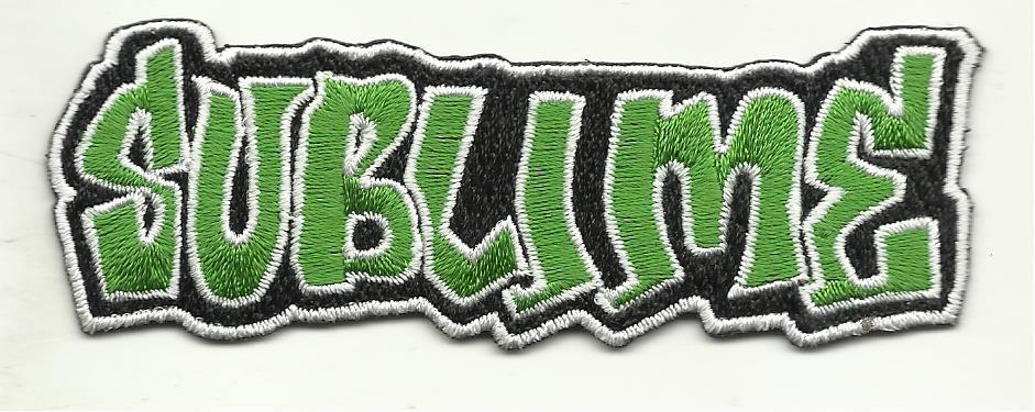 SUBLIME EMBROIDERED PATCH SUBLIME GREEN LETTERING 4 INCHES x 1 1/2 INCHES