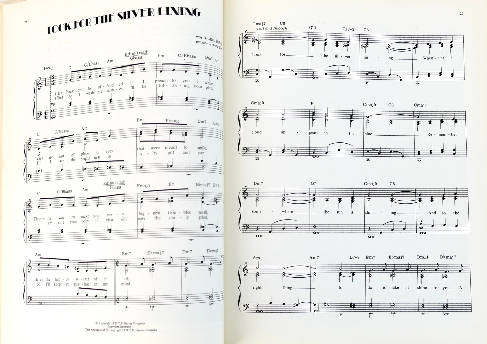 JEROME KERN Presentation Score to Harold Arlen