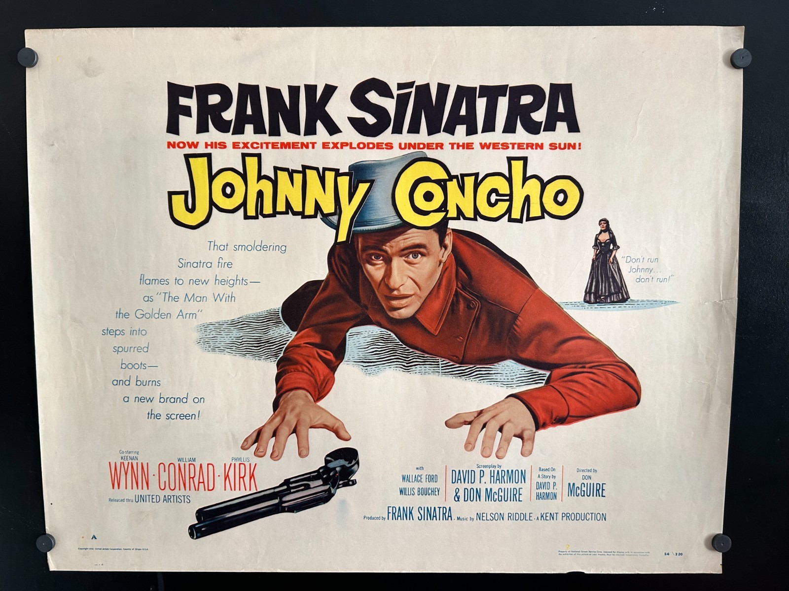 Original 1956 JOHNNY CONCHO Half Sheet Movie Poster 22×28 – FRANK SINATRA