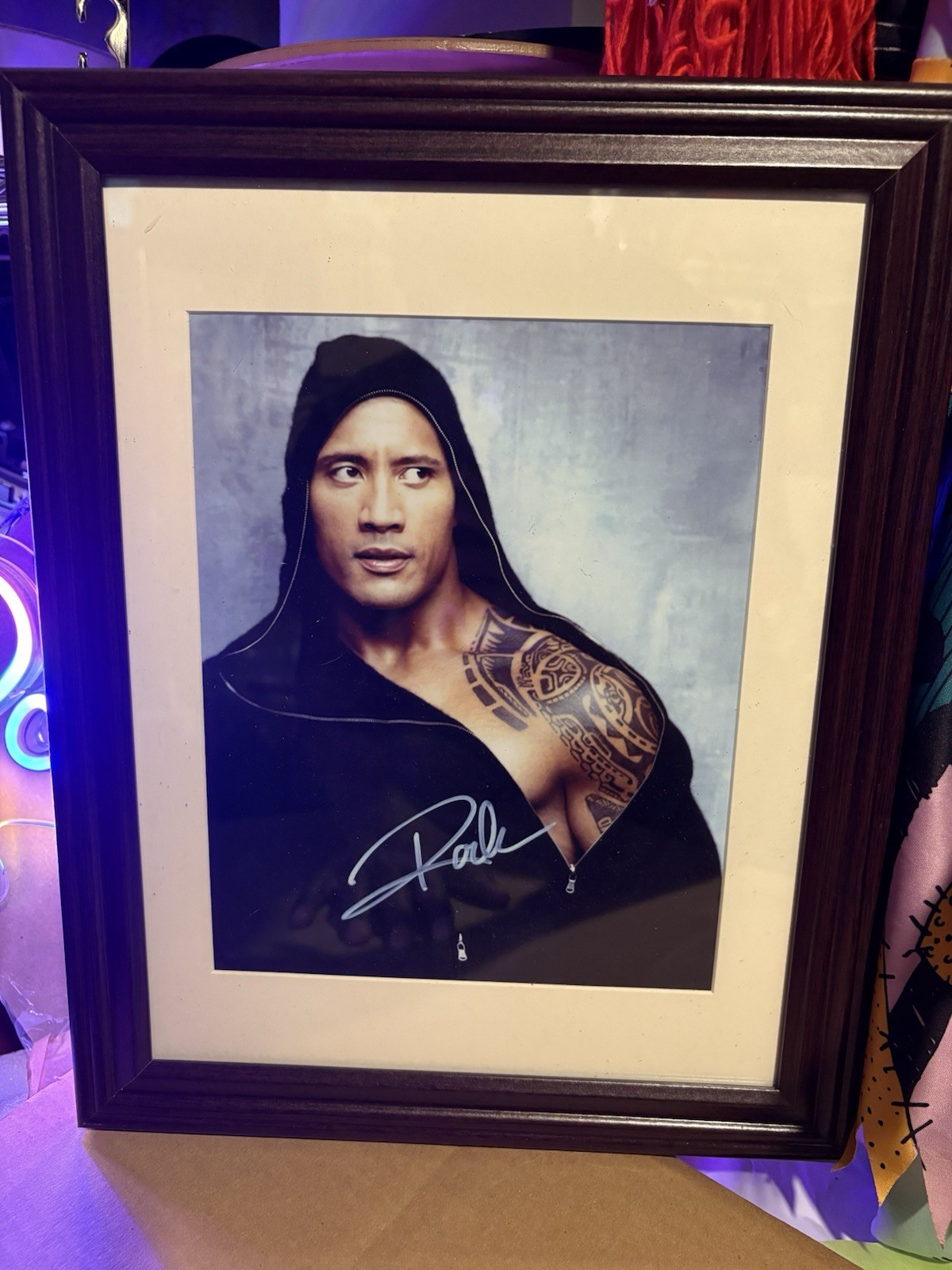 The Rock Dwayne Johnson Autograph Photo Display Framed WWF