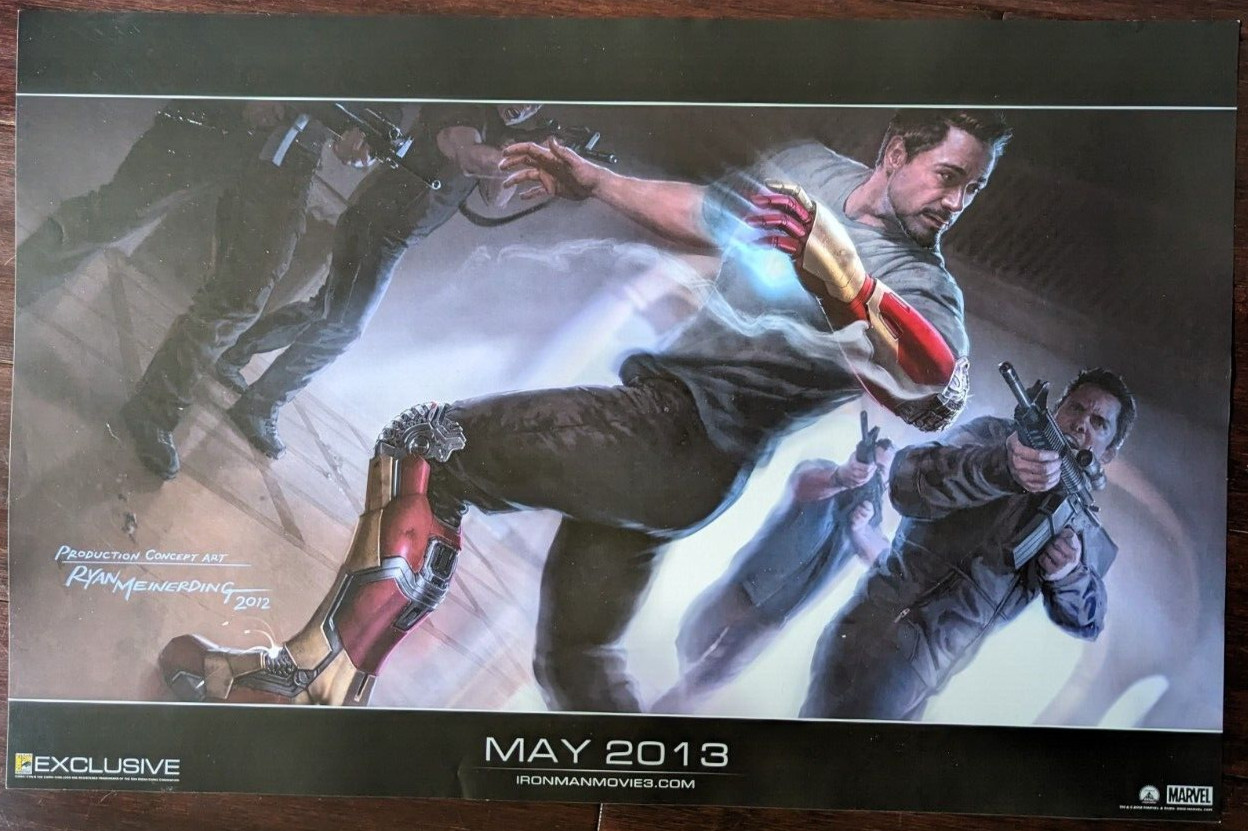 2012 SDCC EXCLUSIVE IRON MAN 3 MARVEL STUDIOS CONCEPT ART POSTER MCU