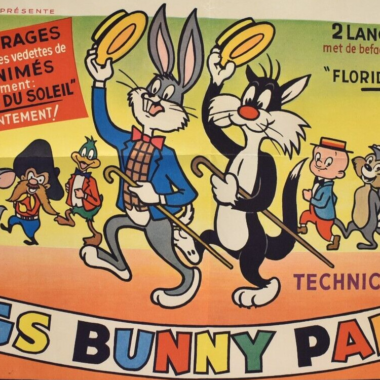 1960s Bugs Bunny Parade Sylvester Tweety Pie Daffy Duck Speedy Gonzales Poster