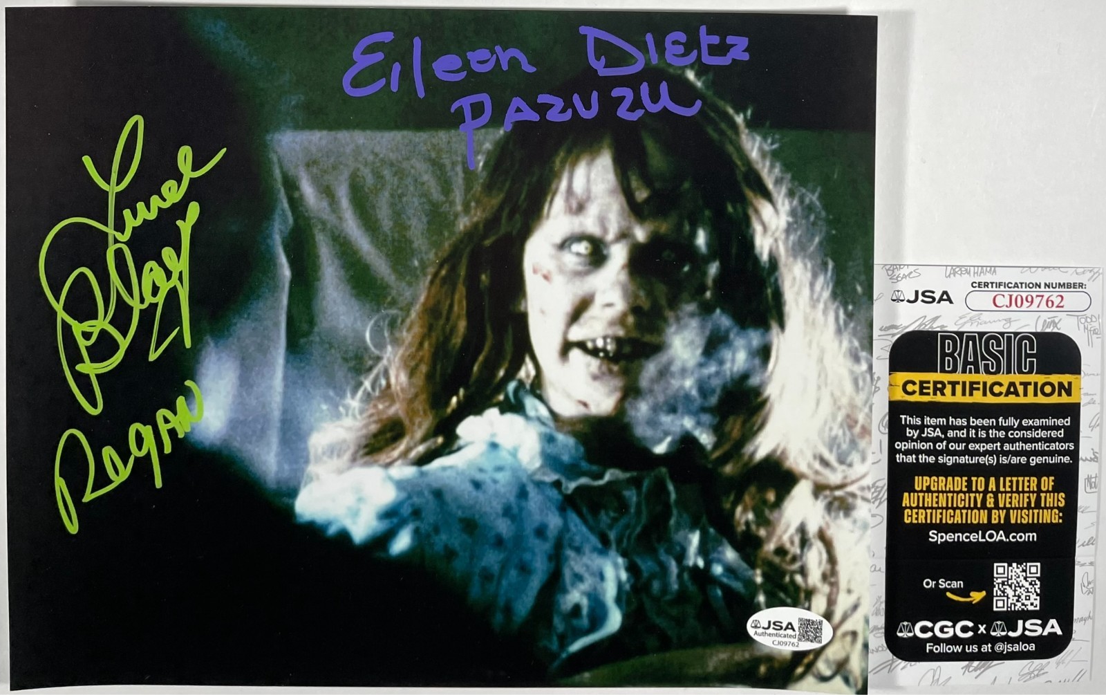 Linda Blair & Eileen Dietz Signed The Exorcist 8×10 Photo Autograph JSA COA