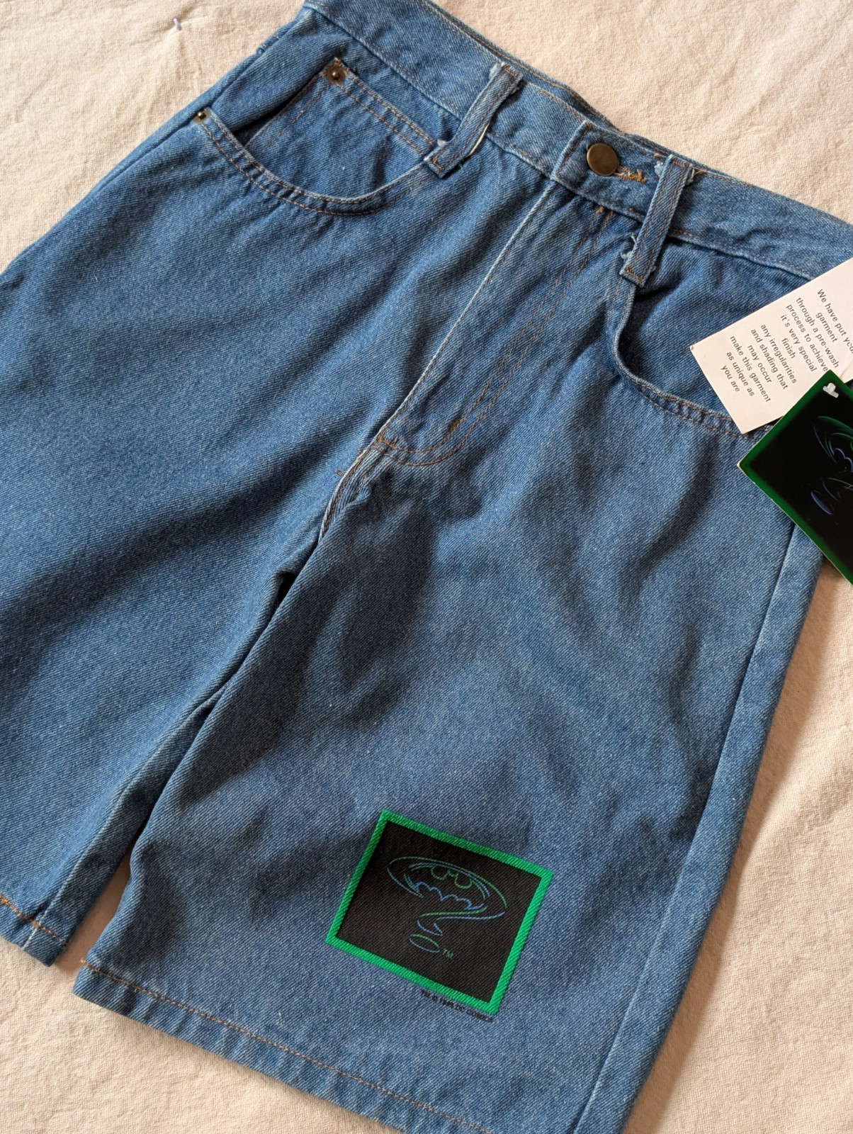 Vintage Batman Forever 1995 Deadstock Promotional Jean Shorts 26″ Waist NOS Rare