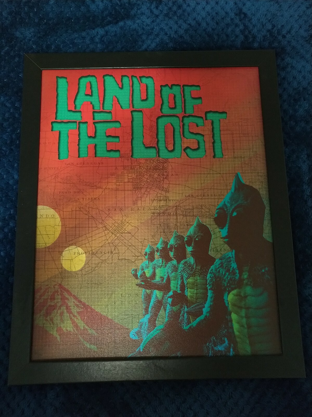 LAND OF THE LOST Blockbuster Poster 18×22 Sleestak MDF Board Framed Print .