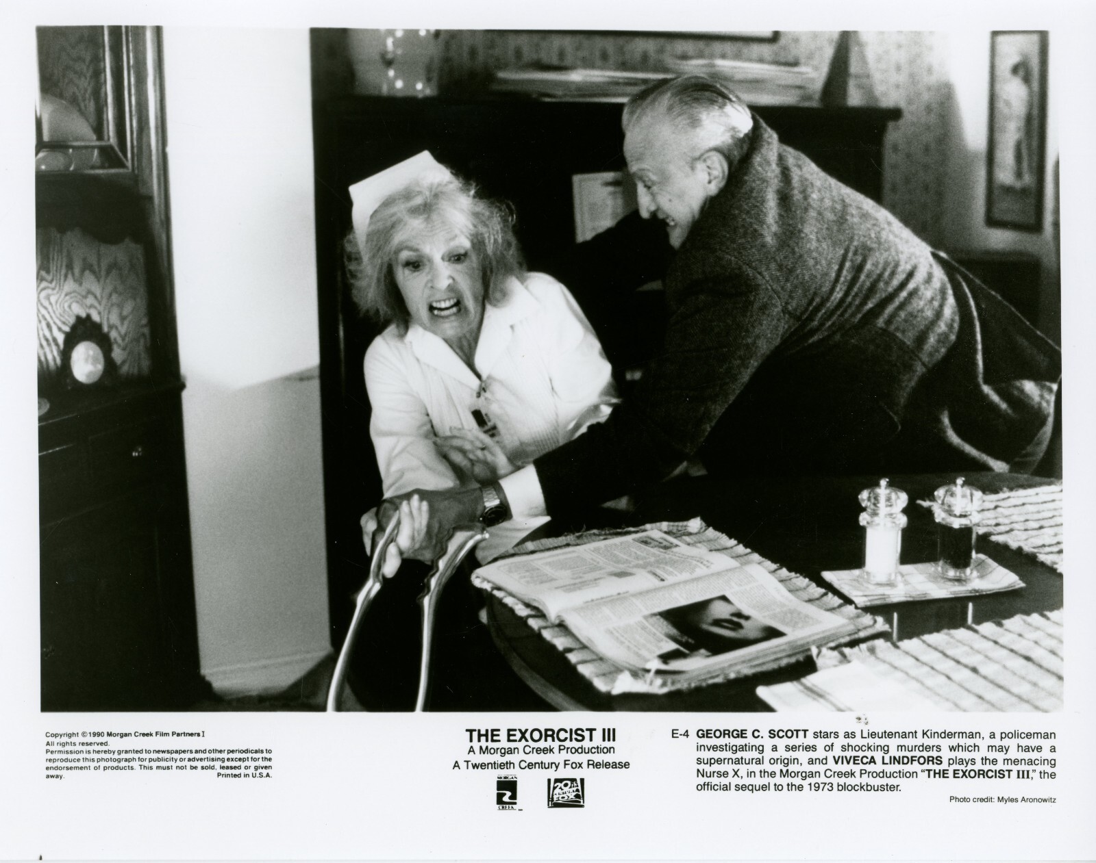 The Exorcist III (1990) 8×10 black & white movie still photo #4