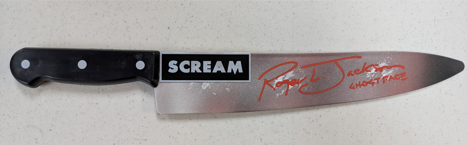 Roger JACKSON Signed PROP CHEF KNIFE Scream Ghostface Autograph JSA COA R