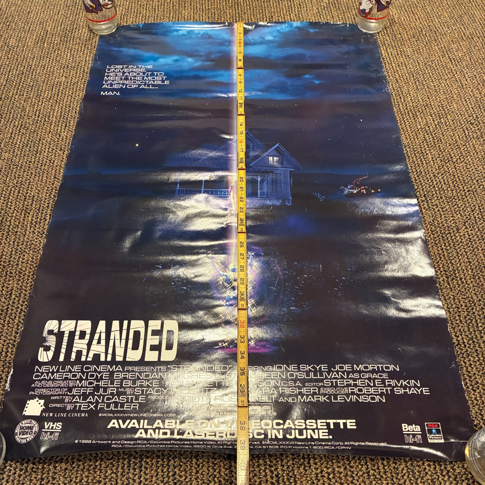 Vintage Stranded Large Poster Original Movie Poster Used 1987 Sci Fi