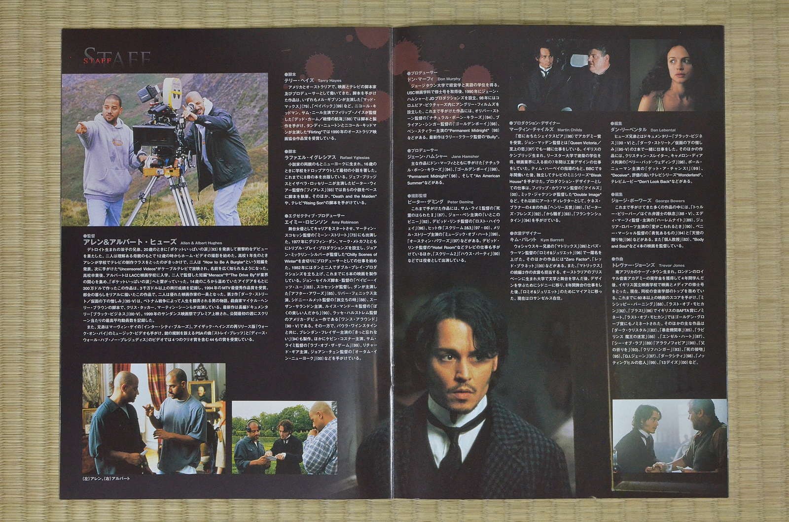 From Hell Japan Movie Program 2001 Johnny Depp Albert Hughes Heather Graham