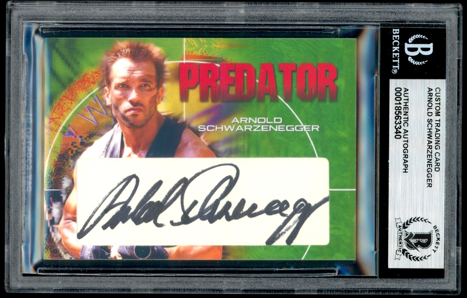 Arnold Schwarzenegger Signed Cut Auto Predator Custom Card BGS Auto Slabbed