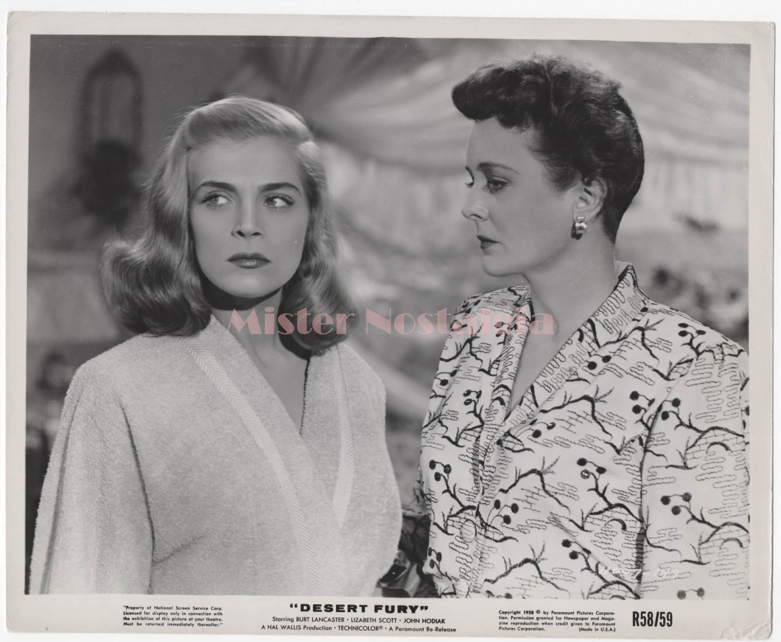 Lizabeth Scott Mary Astor Desert Fury 1958 Re‑Release Vintage B/W 8×10 Photo
