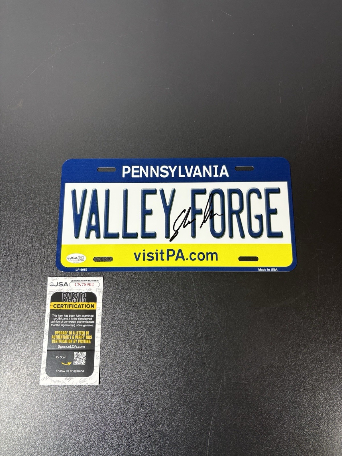 Shane Gillis Signed Valley Forge License Plate Autographed Tires Rare JSA COA