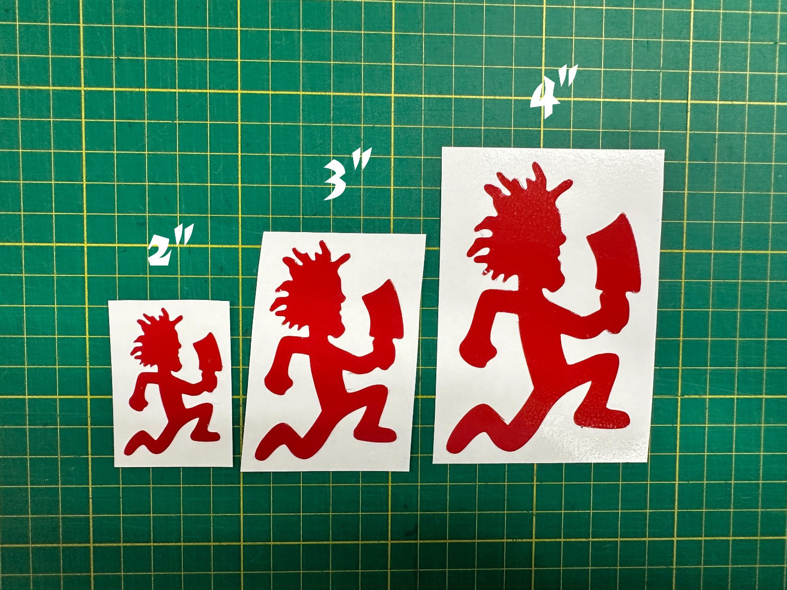 RED HATCHETMAN STICKER INSANE CLOWN POSSE TWIZTID ICP 2″, 3″ & 4″ available