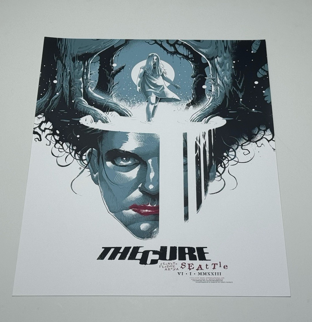 The Cure Poster Seattle Climate Pledge Arena 2023 Official Silkscreen Lmtd Edtn