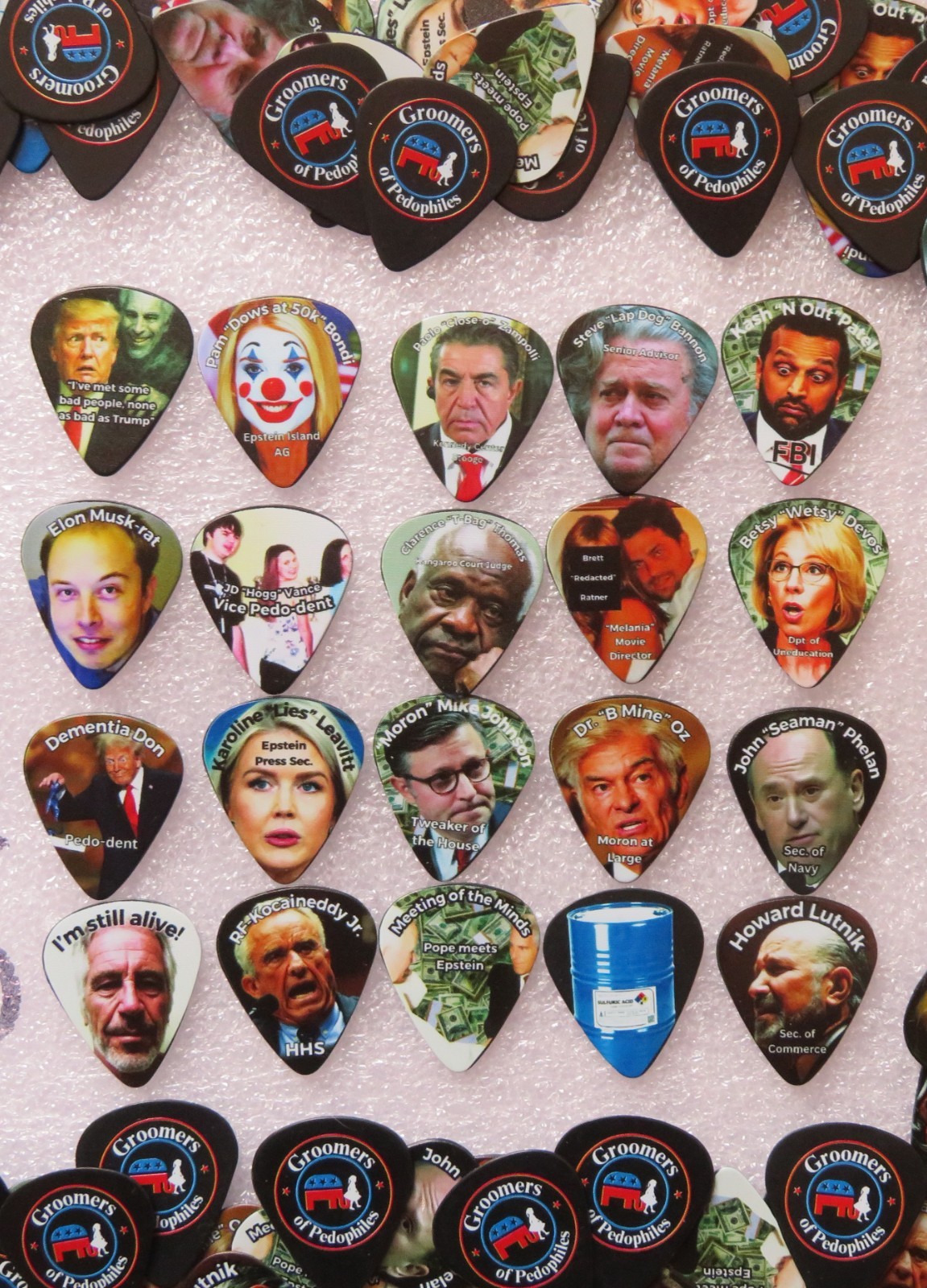 G.O.P. Jeffrey Epstein Island Donald Trump Republican Guitar Pick Set of 20
