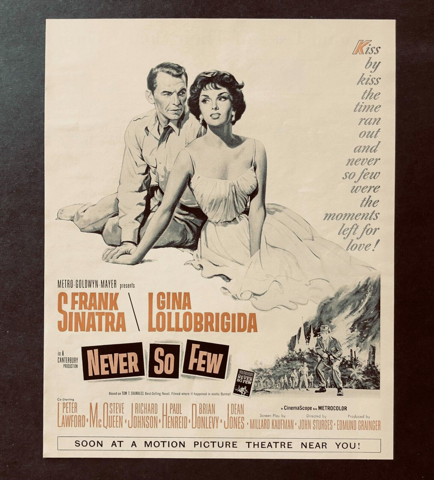 1959 Never So Few Movie Advertisement Frank Sinatra Lollobrigida Vtg Print AD