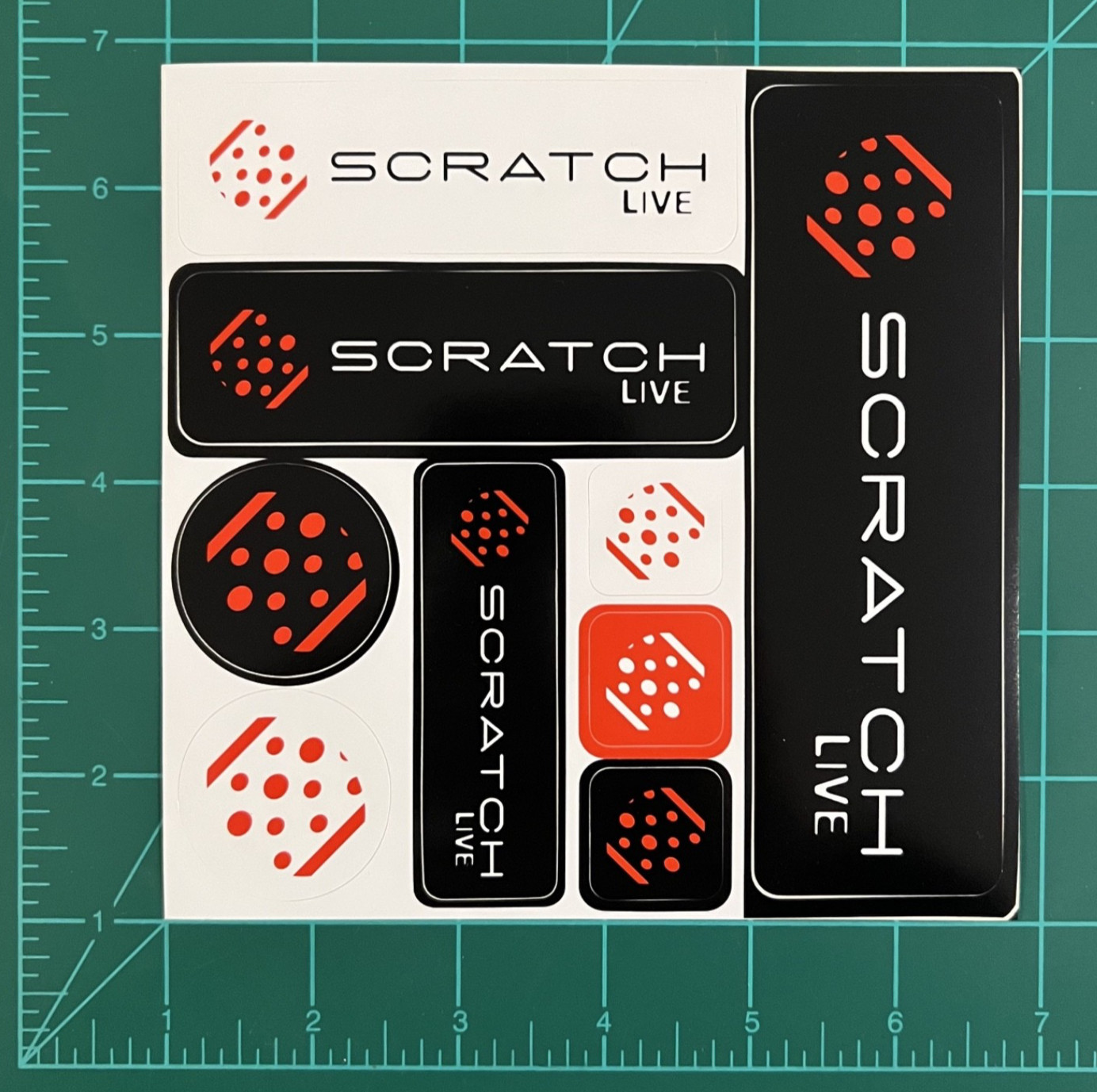 Serato Scratch Live Promo Sticker Sheet 9 Decals NEW DJ Record Audio Interface