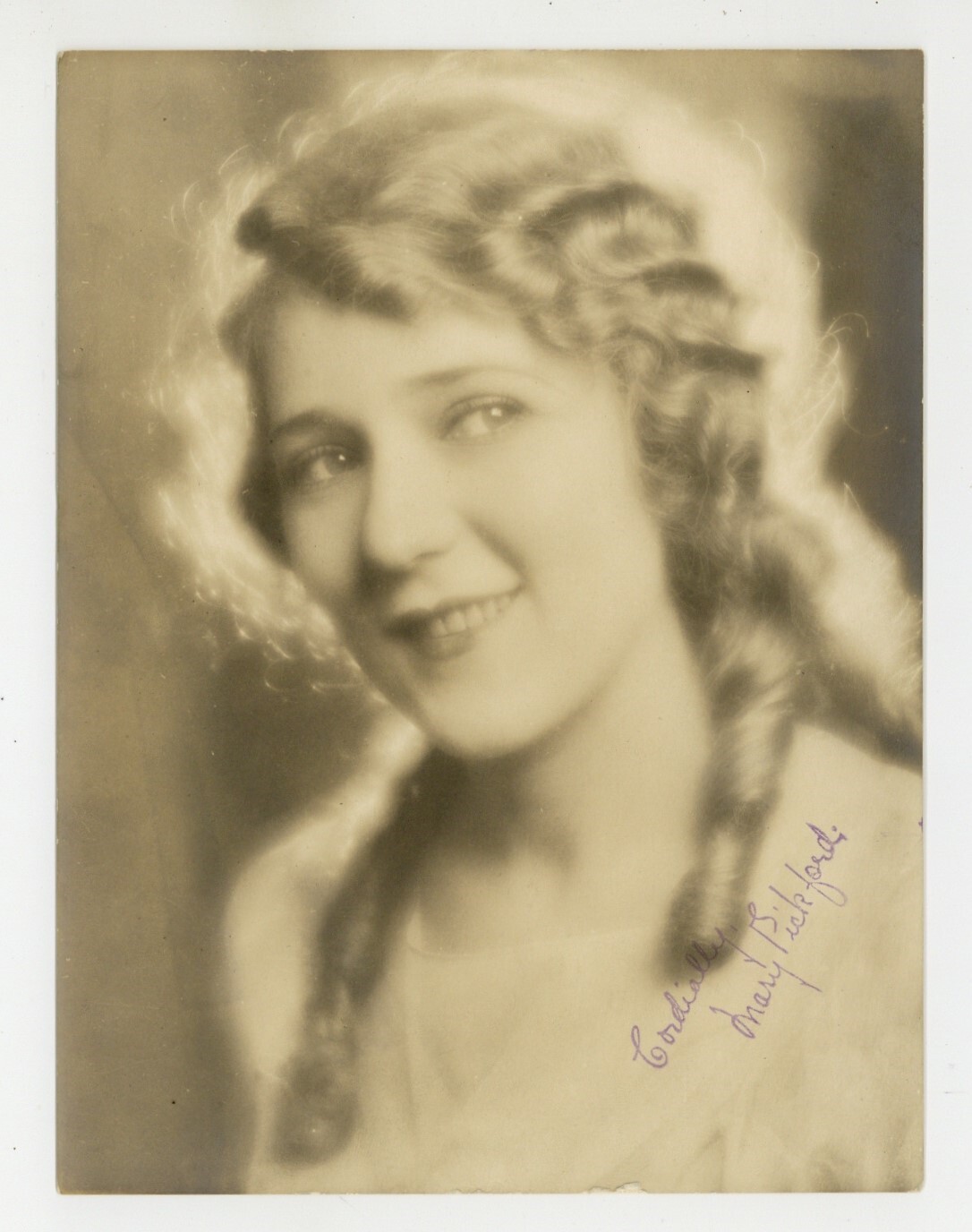 Mary Pickford 1925 Edwin Bower Hesser Portrait Dbl Wt Photo Iconic Actress J9500