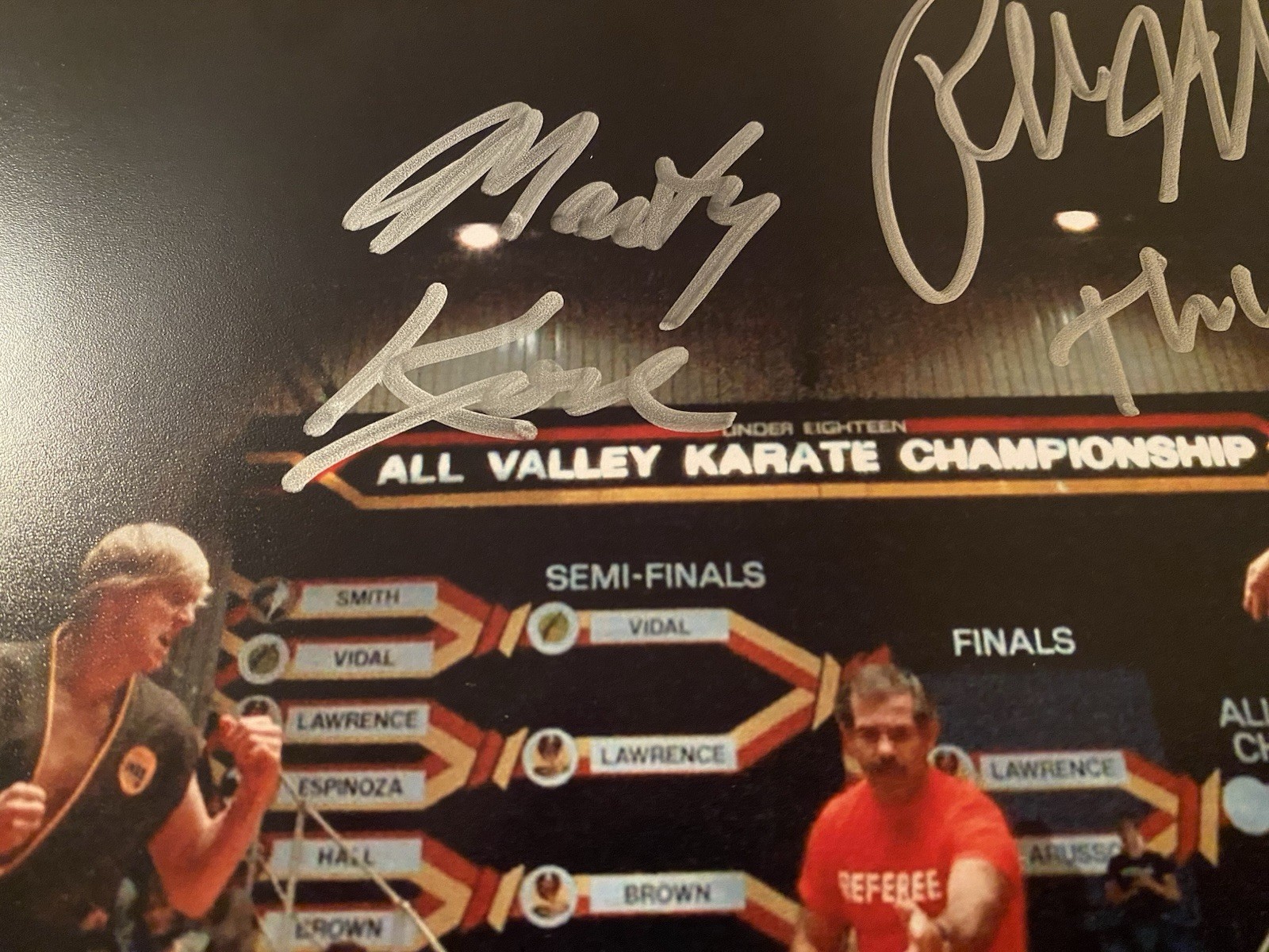 Ralph Macchio Martin Kove Signed Autographed 10×8 Photo ASI The Karate Kid NICE