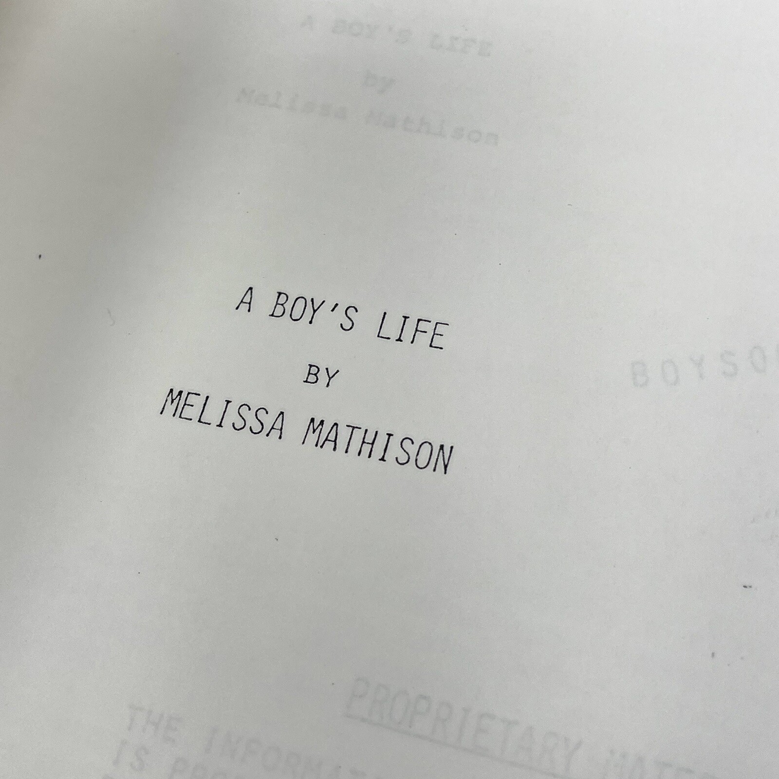 ET Movie Script 1981 Working Title A Boys Life Original Willian Kotzwinkle Copy