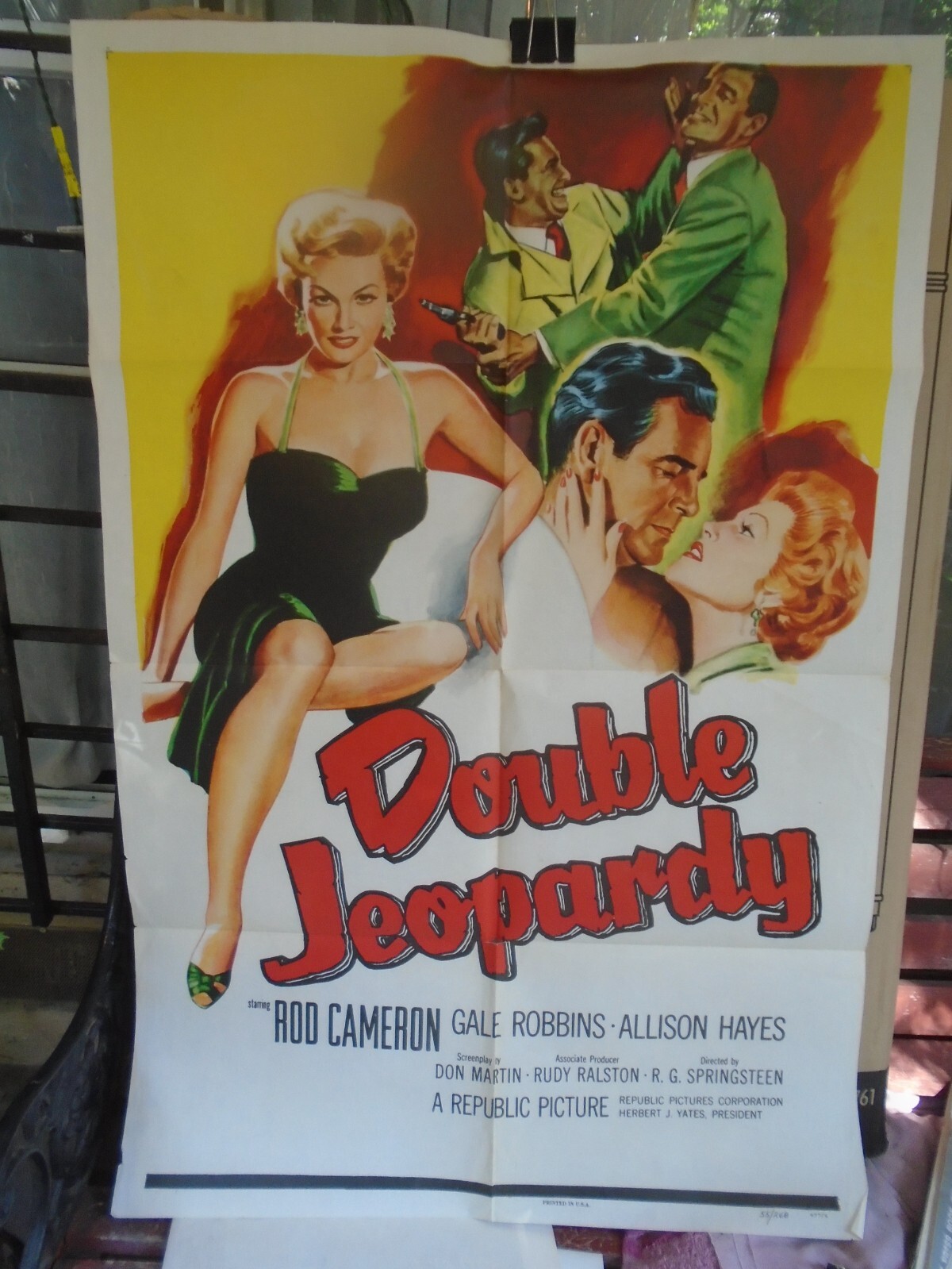 DOUBLE JEOPARDY ALLISON HAYES GALE ROBBINS CRIME ORIGINAL VINTAGE MOVIE POSTER