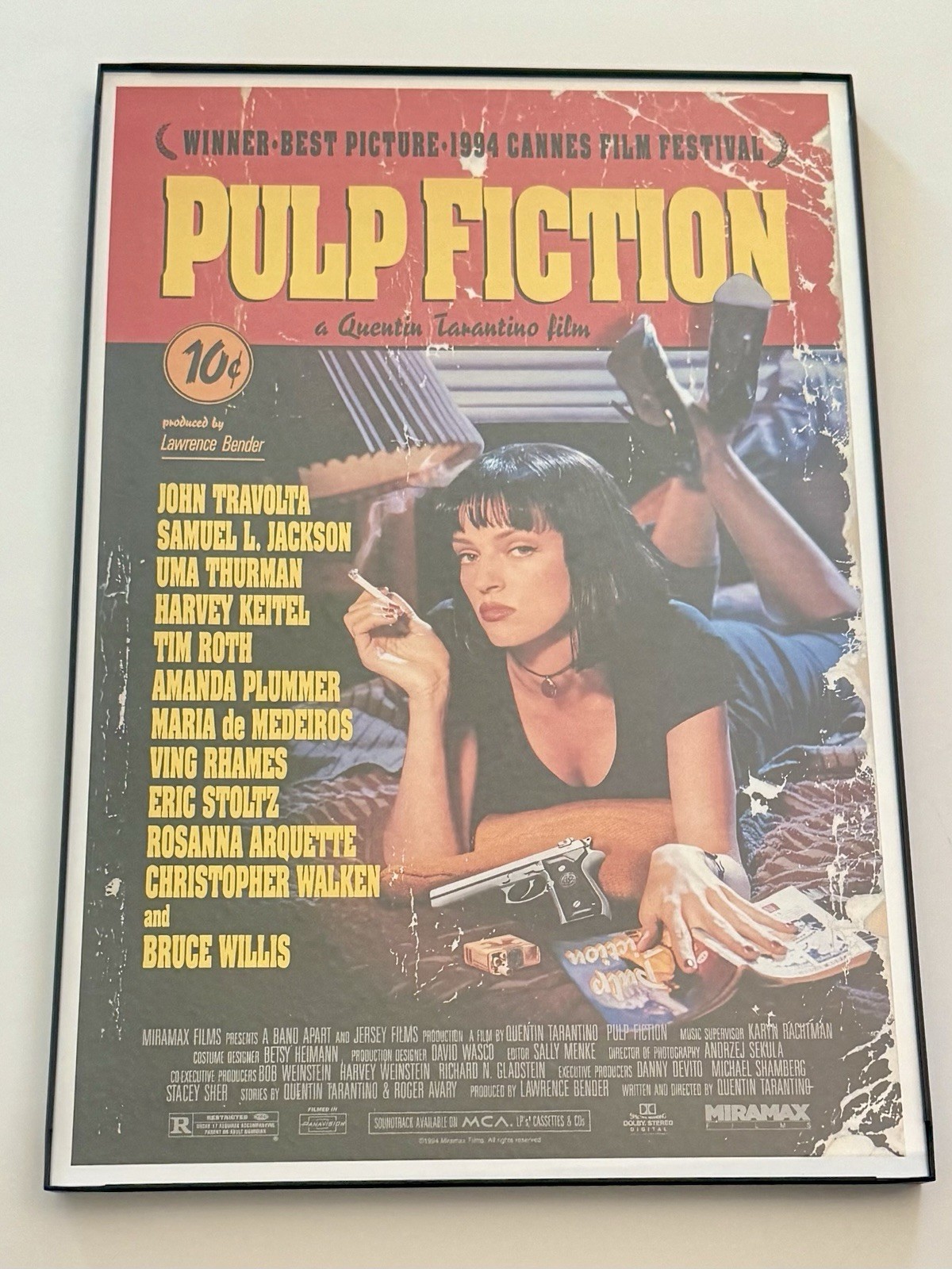 Pulp Fiction (1994) Original Glass Framed 12×18 Movie Poster Quentin Tarantino