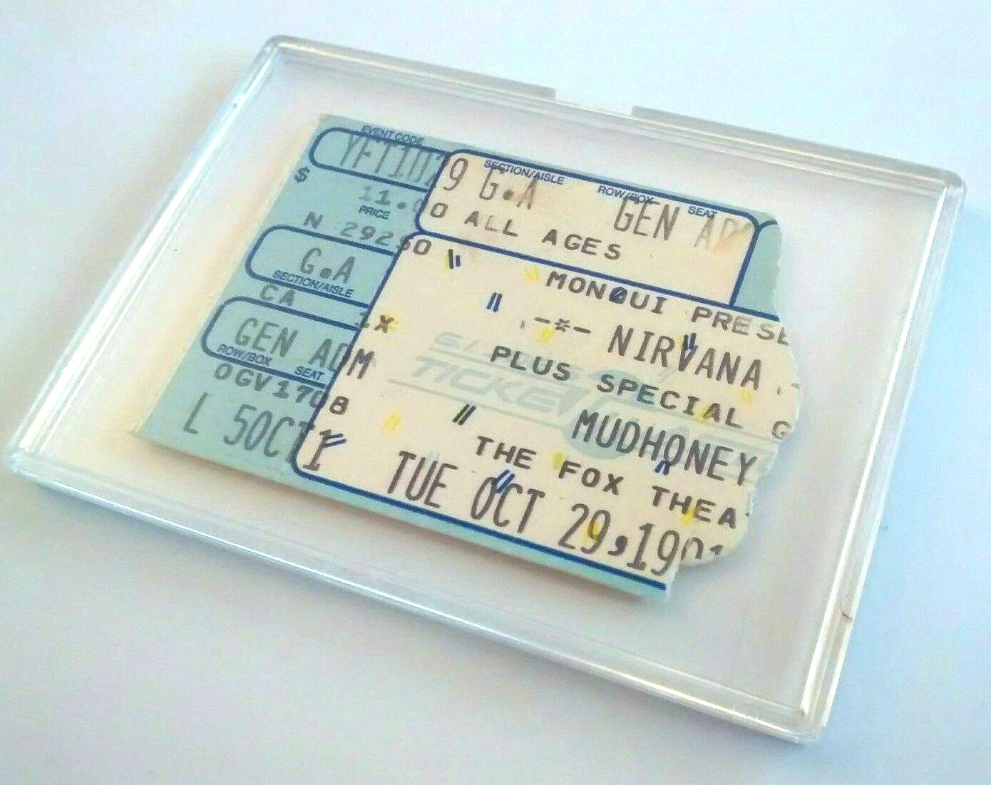 NIRVANA Ticket Stub 1991 MUDHONEY Portland Kurt Cobain Dave Grohl GRUNGE RARE