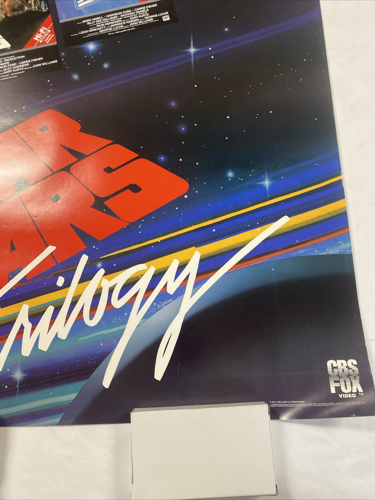 1988 STAR WARS TRILOGY ORIGINAL ROLLED UNUSED 26×38 CBS FOX PROMO POSTER MINTY