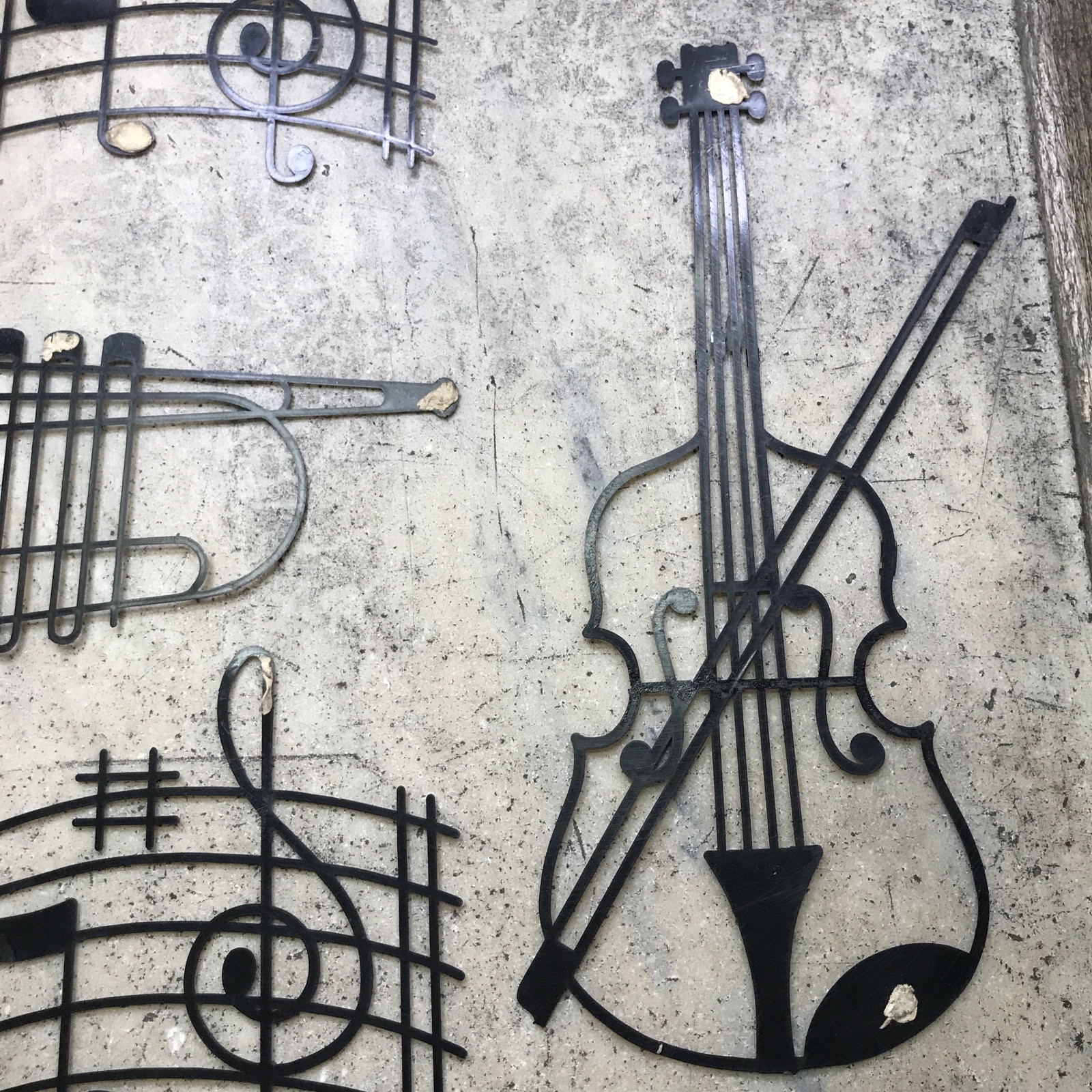 Music Notes & Instruments Plastic Decor 4 Piece Set Classroom Band Choir Read!