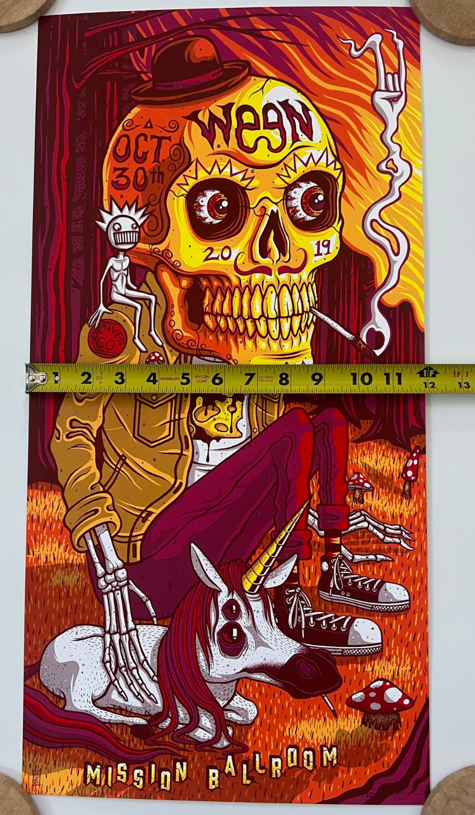 Ween poster 2019 Denver Hand-numbered #30/225, Jim Mazza 24″ x 12″