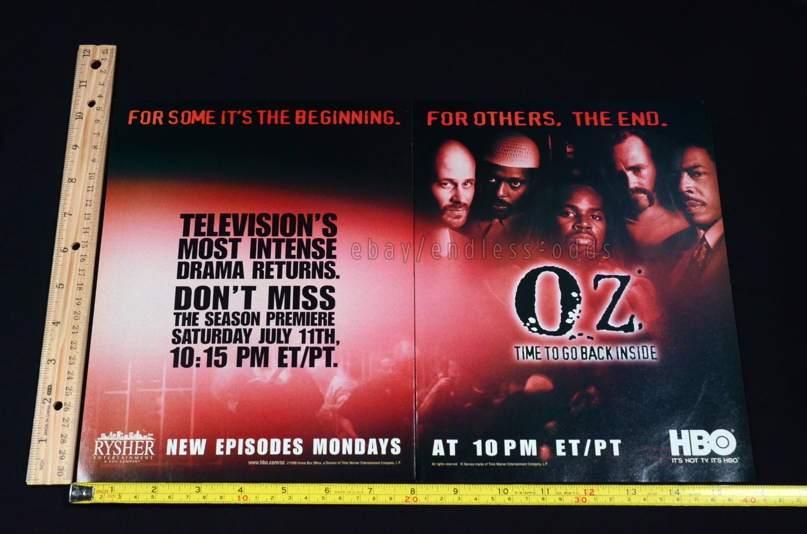 1998 OZ HBO Television 2-pg Magazine Page Print Ad Poster 1990s 90s