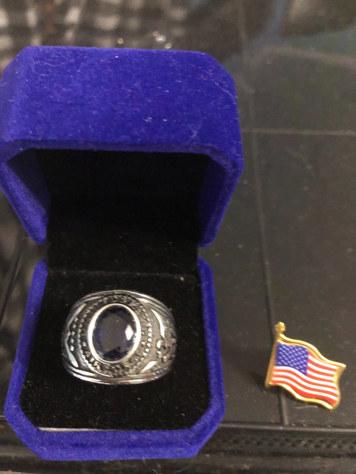 AIR FORCE STAINLESS STEEL MENS RING SIZE 11 PLUS FREE LAPEL PIN TIE TAC