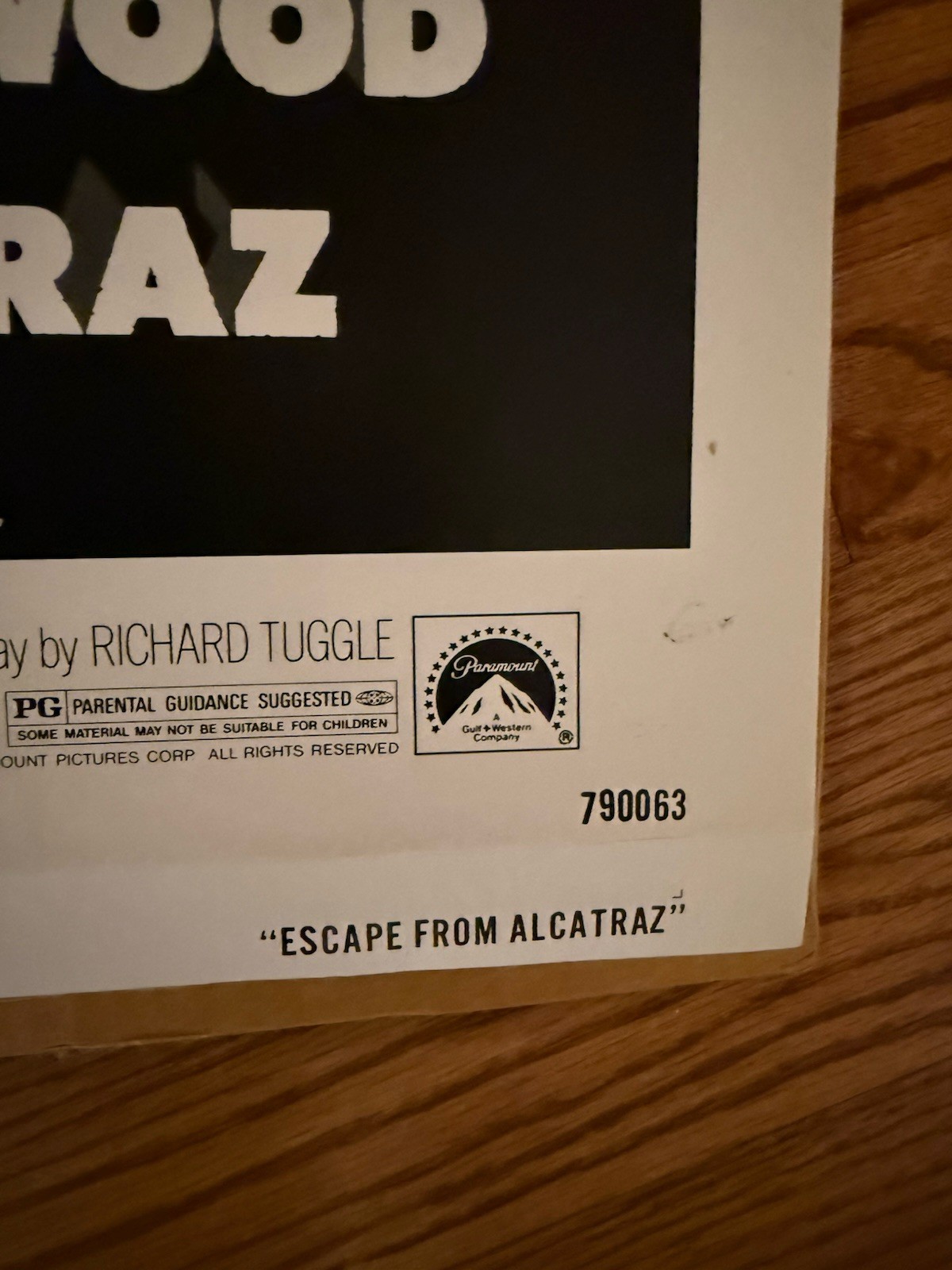 1979 ESCAPE FROM ALCATRAZ Original Film Poster, 27×41 S/S, SIEGEL, EASTWOOD