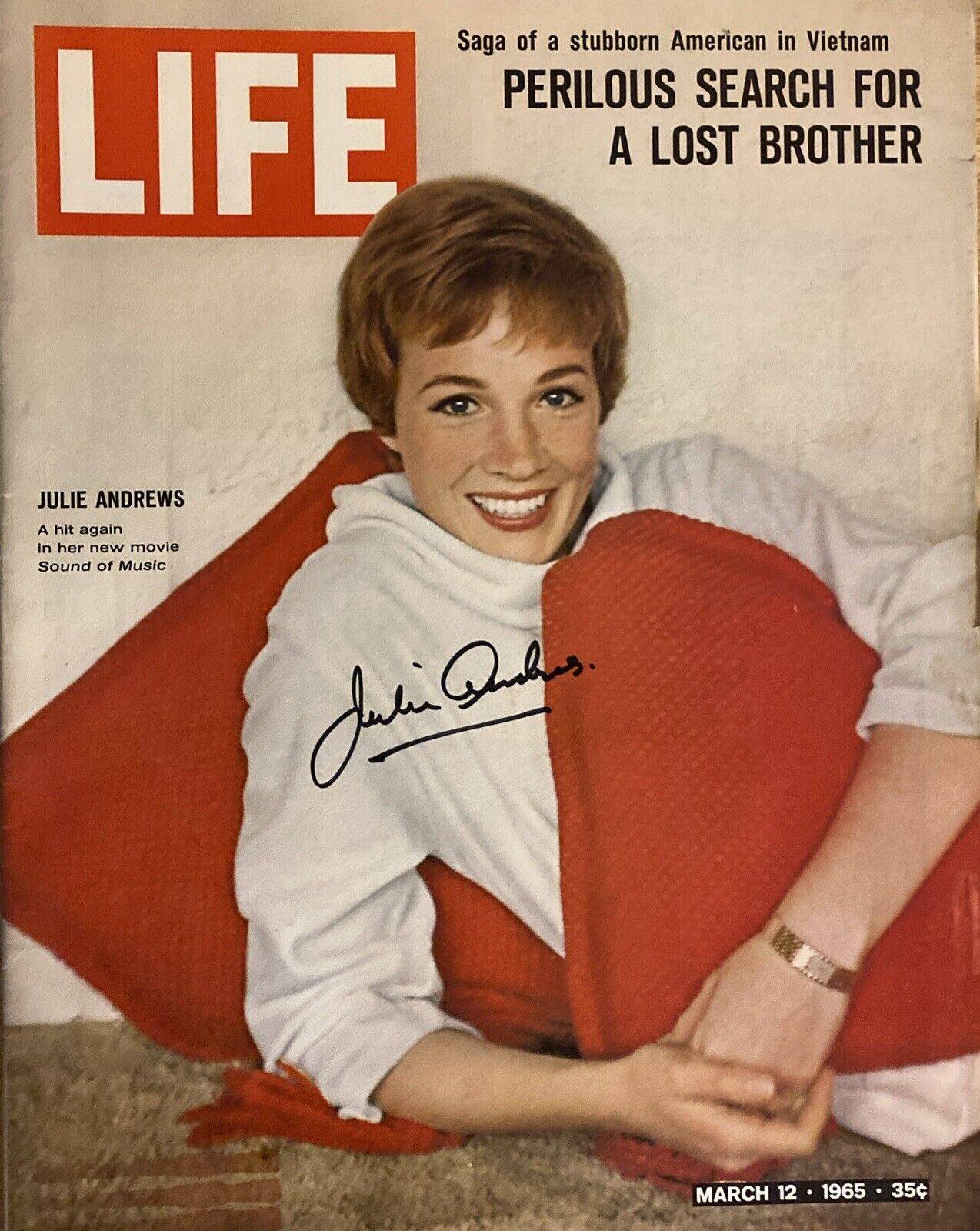 MOVIE LEGEND JULIE ANDREWS SIGNED 1965 LIFE MAGAZINE SOUND MUSIC MARRY POPPINS