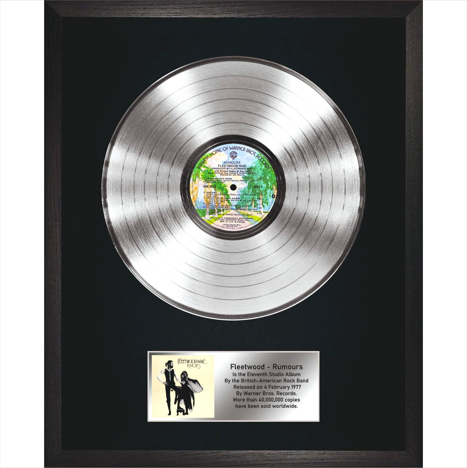 Fleetwood Mac – Rumours / LP Platinum 12″ / Souvenir in black fram / Memorabilia