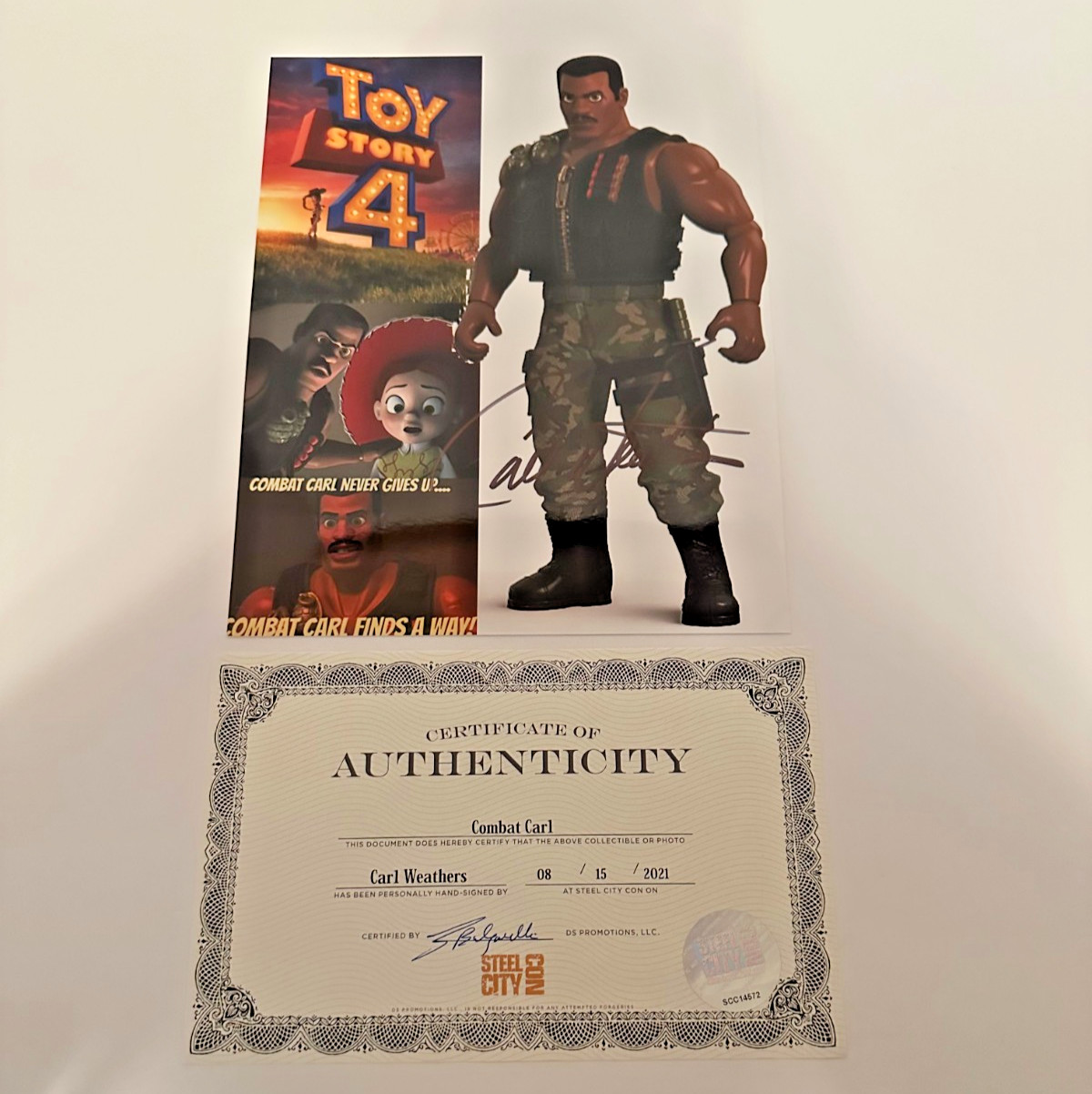 CARL WEATHERS TOY STORY 4 SIGNED 8X10 COA PHOTO AUTOGRAPH COMBAT CARL DISNEY
