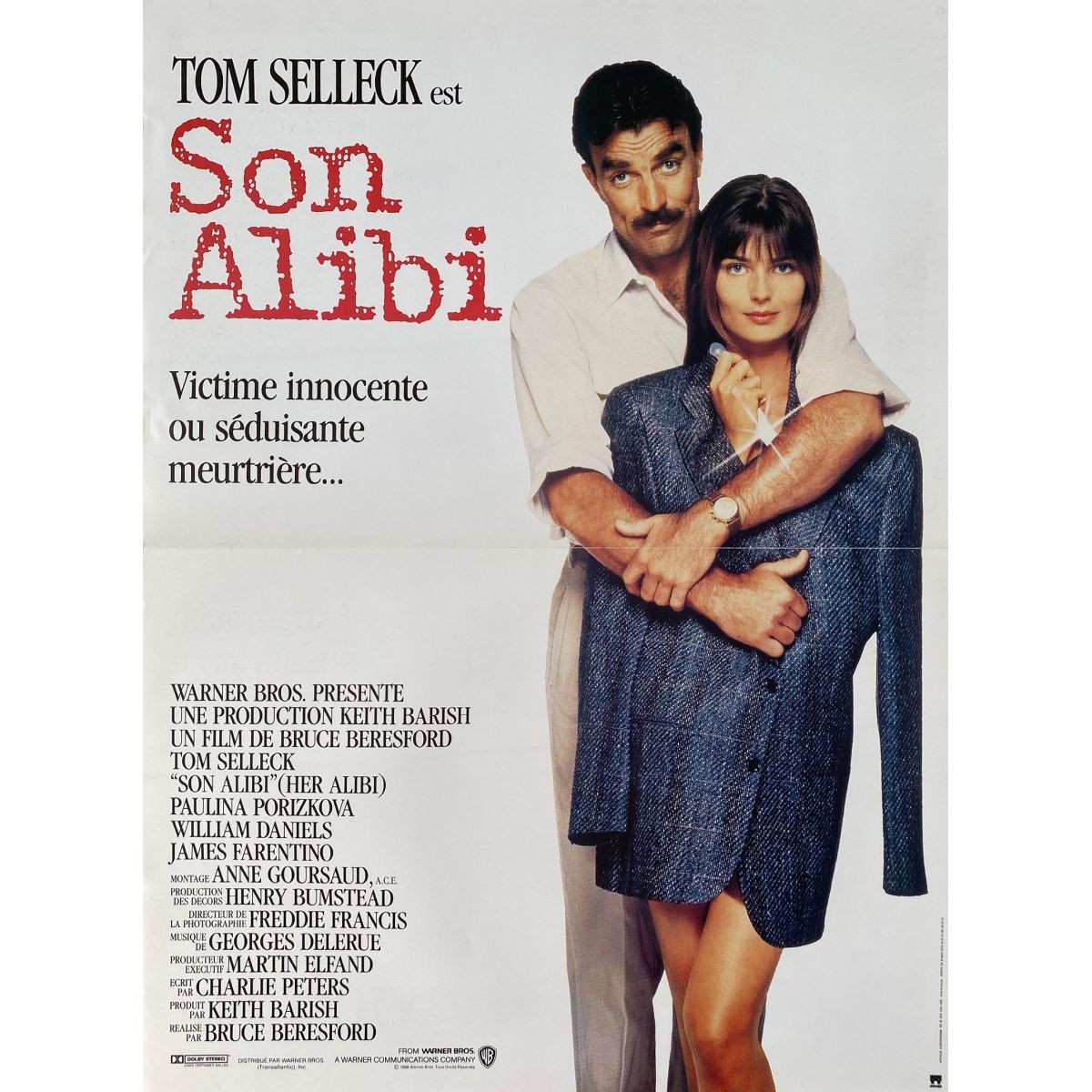 HER ALIBI Movie Poster – 15×21 in. – 1989 – Bruce Beresford, Tom Selleck