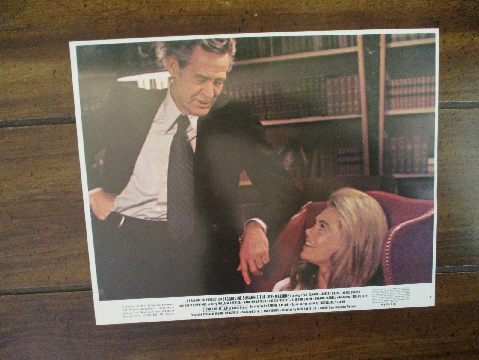 Robert Ryan/Dyan Cannon(THE LOVE MACHINE)1971 10 x 8 Glossy Color Press Photo