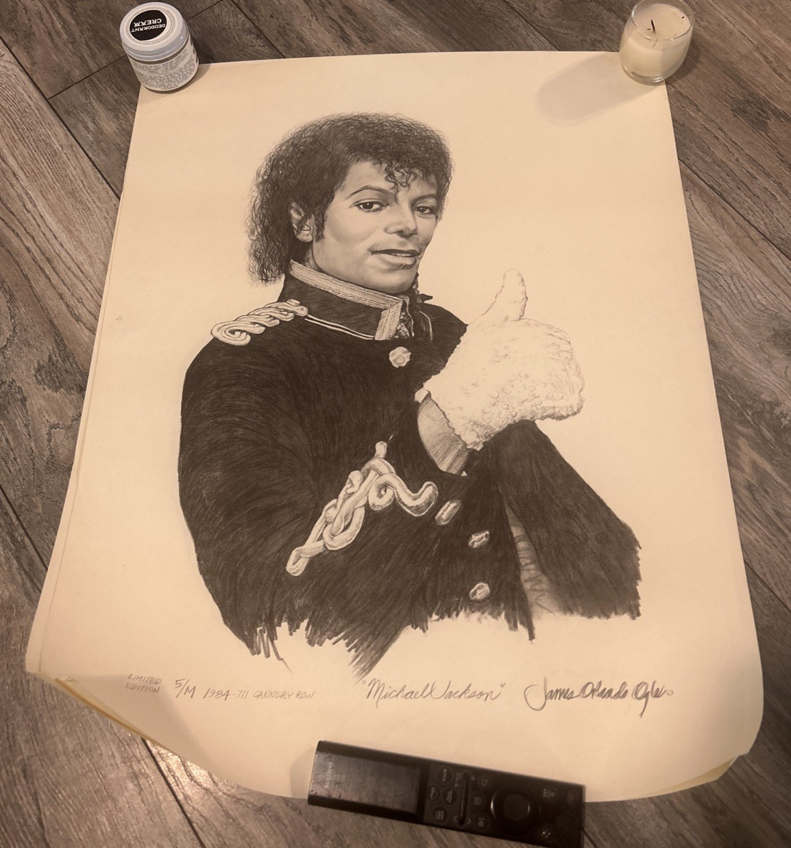 Michael Jackson Signed Lithograph James Orlando Ogle Cannery Row Vintage 1984