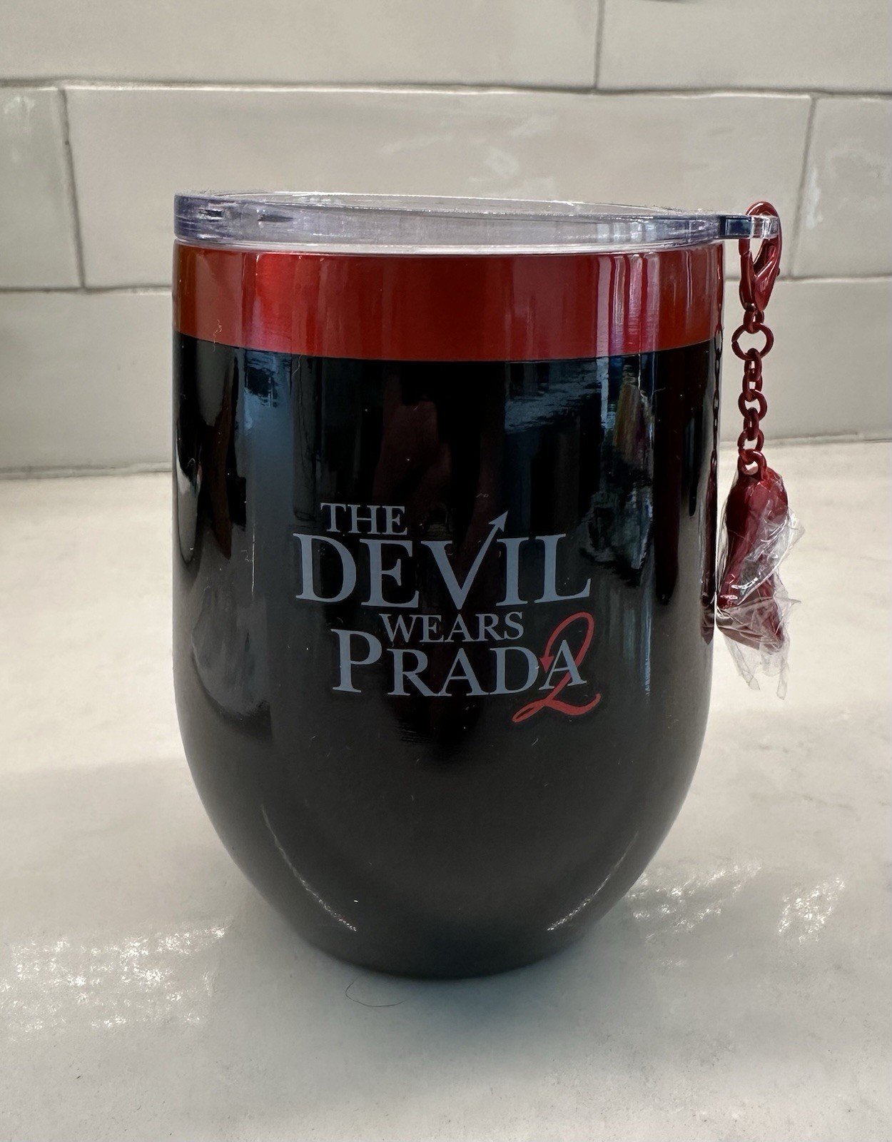 The Devil Wears Prada 2 Wine Tumbler, Black. Cinema Exclusive With Charm